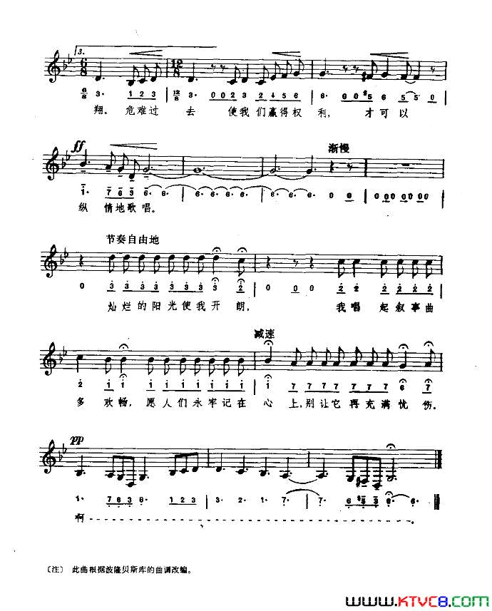 [罗马尼亚]家乡叙事曲简线混排简谱1