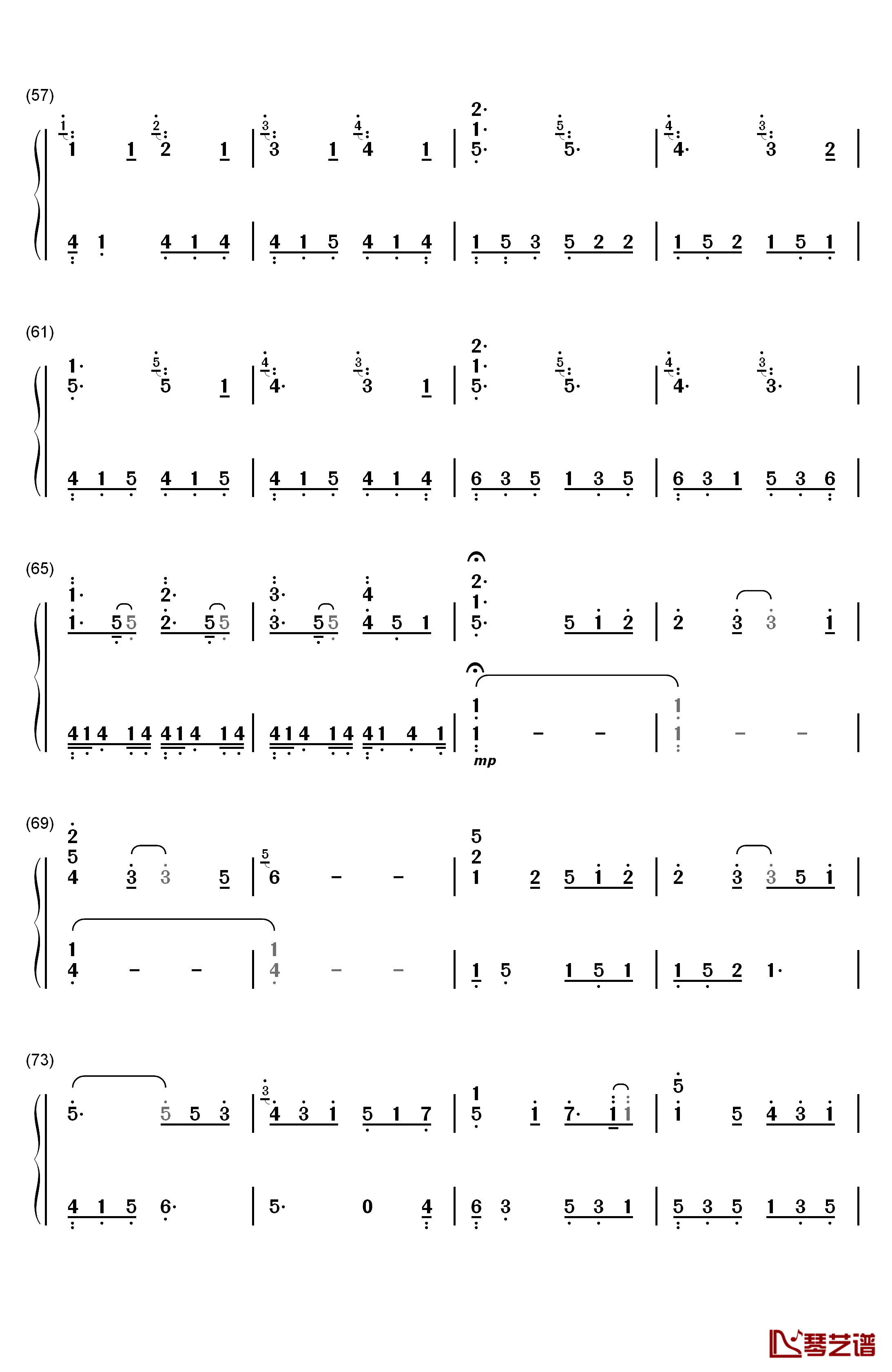 Love钢琴简谱-数字双手-李闰珉4