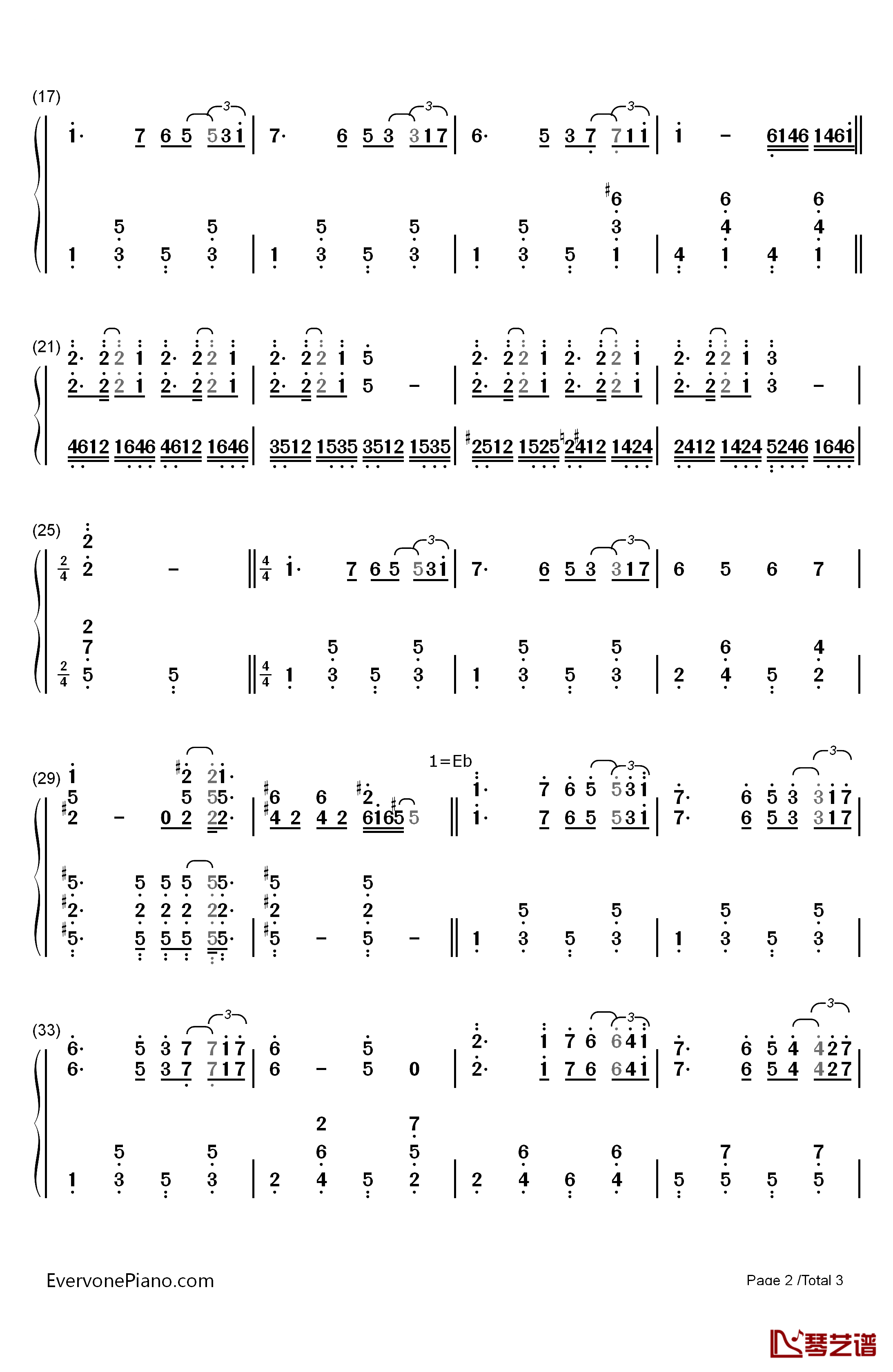 玫瑰色的人生钢琴简谱-数字双手-理查德·克莱德曼2