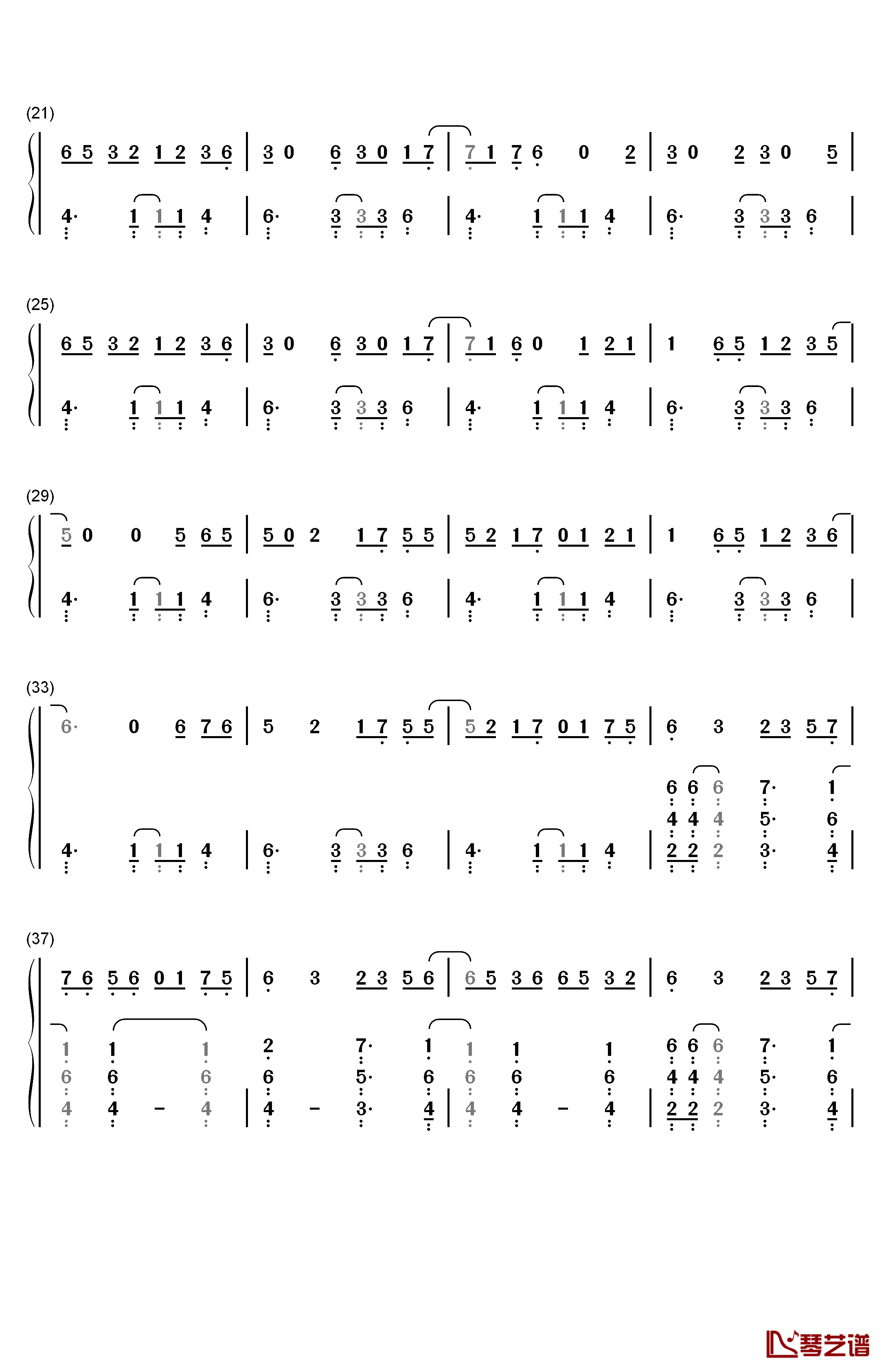 炉心融解钢琴简谱-数字双手-eva家族2