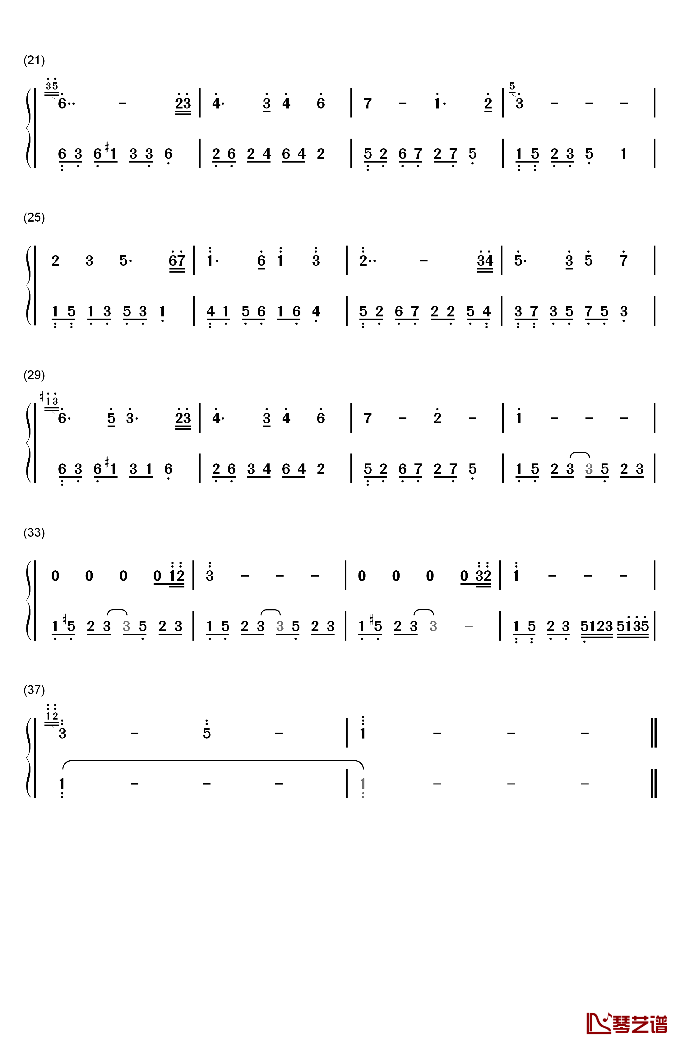 夜的钢琴曲 16钢琴简谱-数字双手-石进2