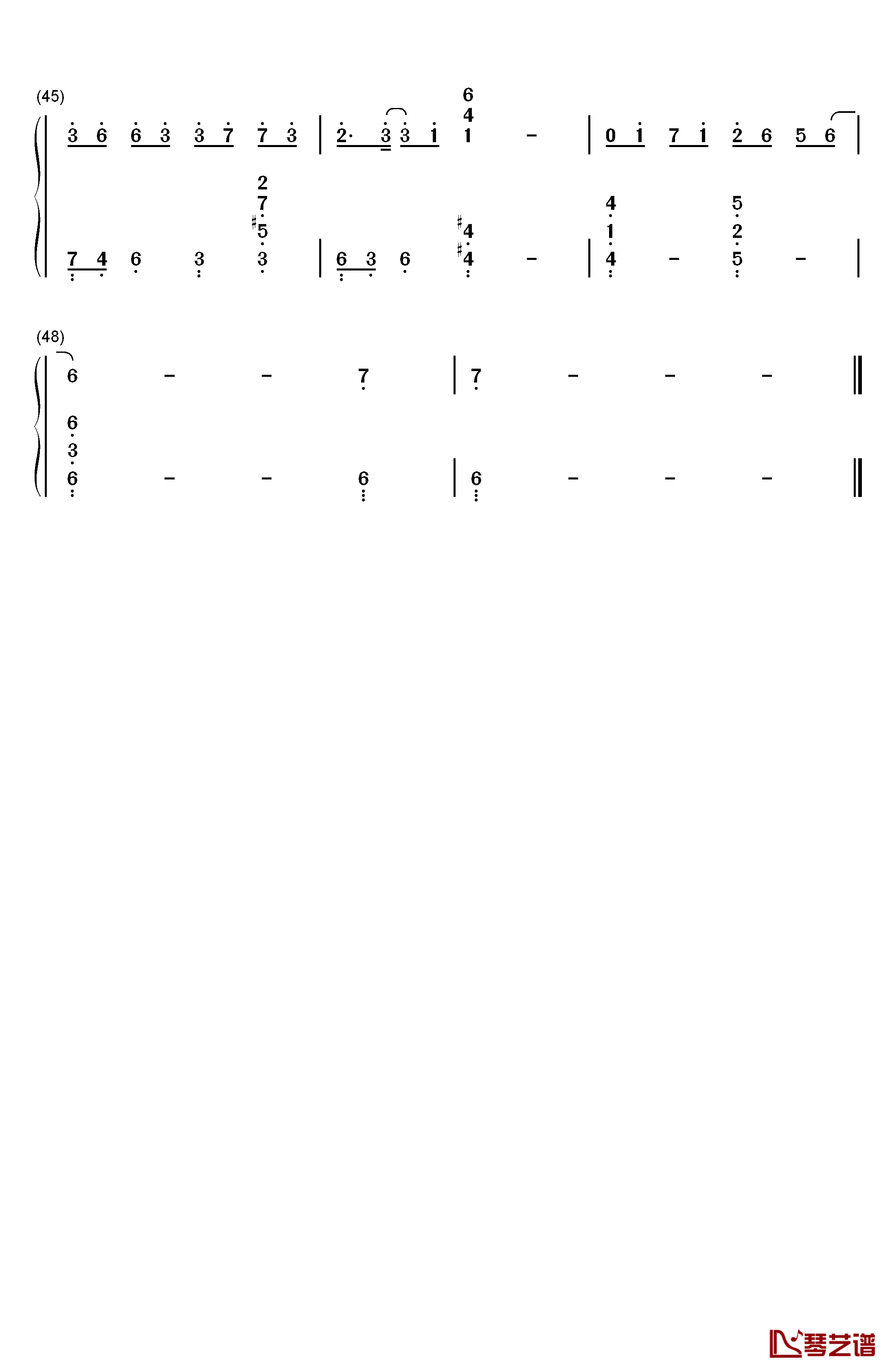 石楠小札钢琴简谱-数字双手-贰婶3