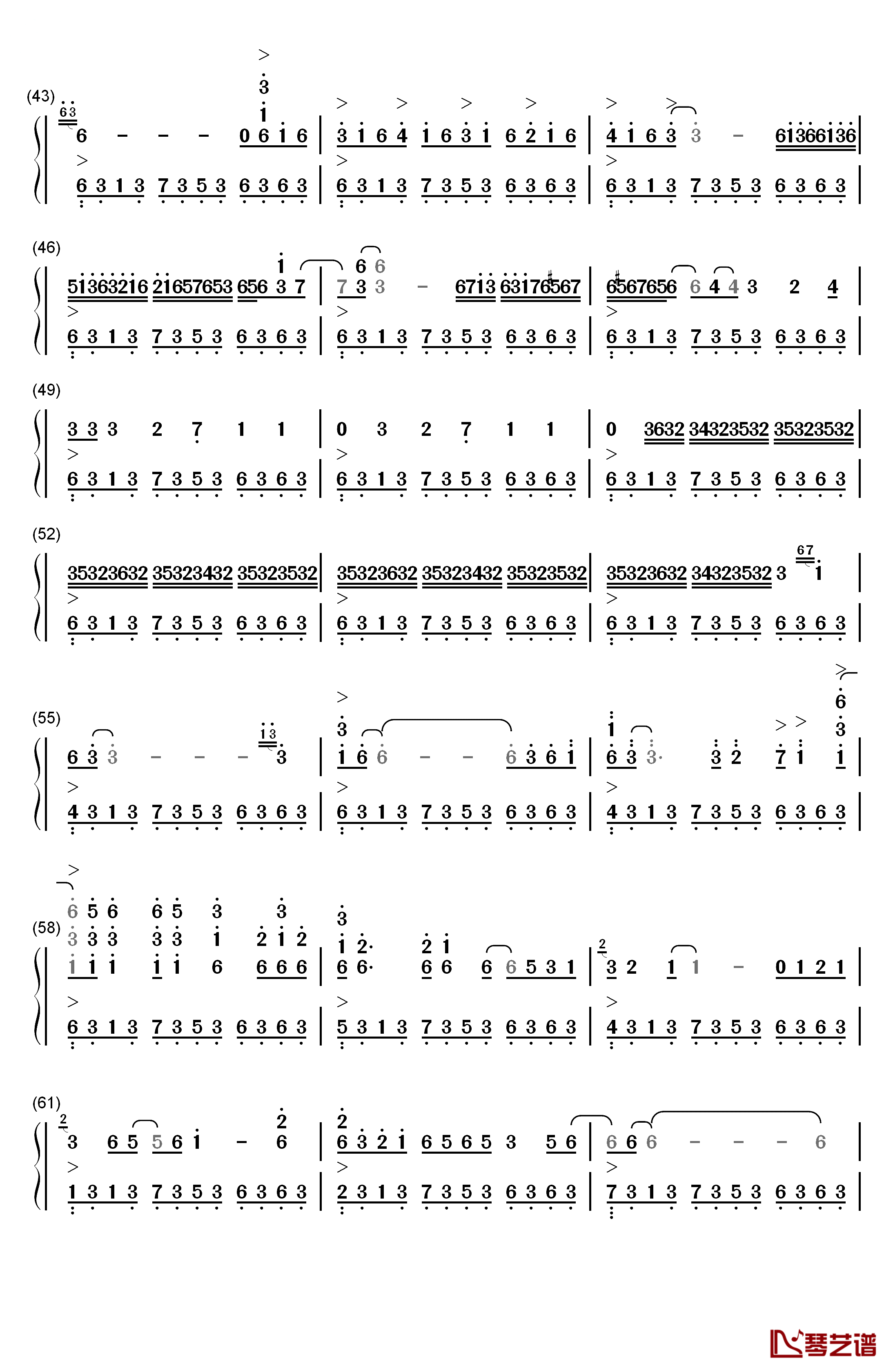 February Sea二月海钢琴简谱-数字双手-George Winston3