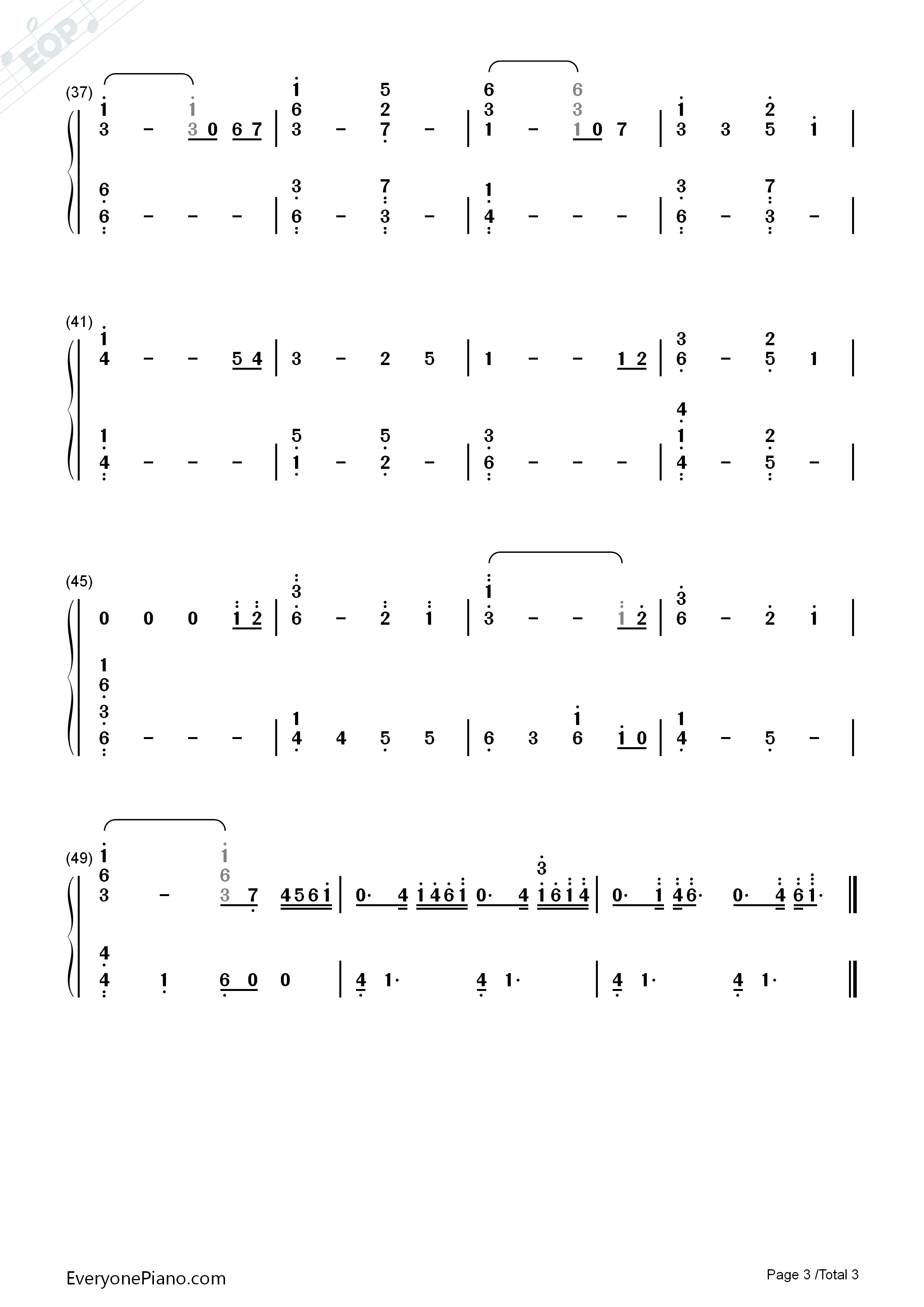 秒速5センチメートル钢琴简谱-天门演唱3