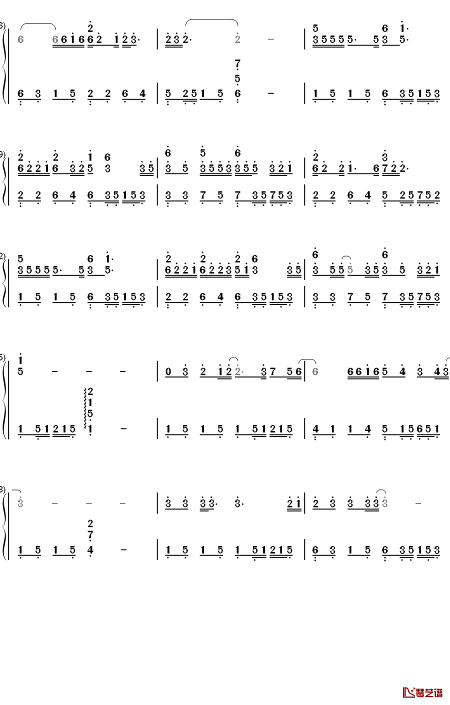 我可以抱你吗钢琴简谱-数字双手-张惠妹2