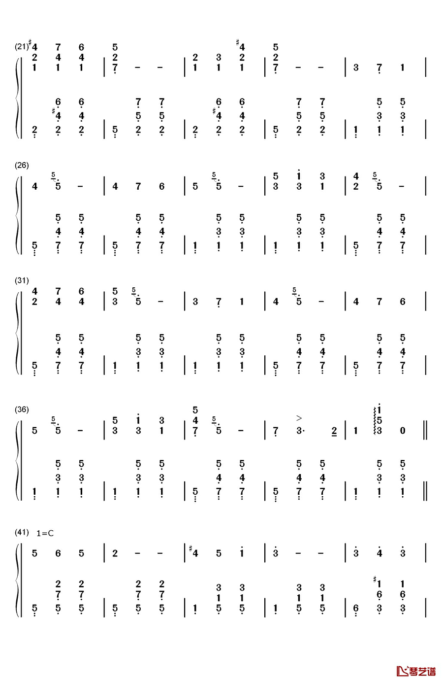 晨祷钢琴简谱-数字双手-L.斯特里鲍2