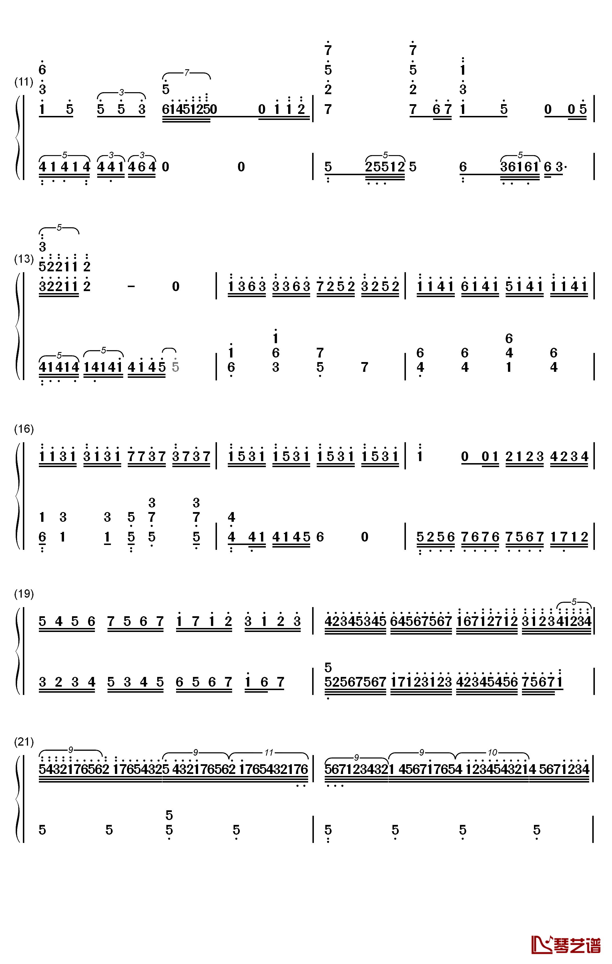 World End钢琴简谱-数字双手-FLOW2