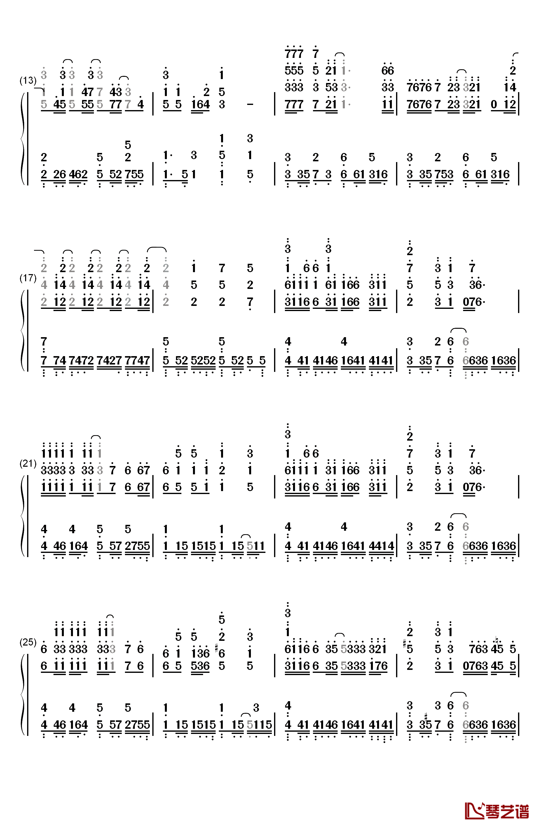 ラブソング钢琴简谱-数字双手-石见舞菜香2