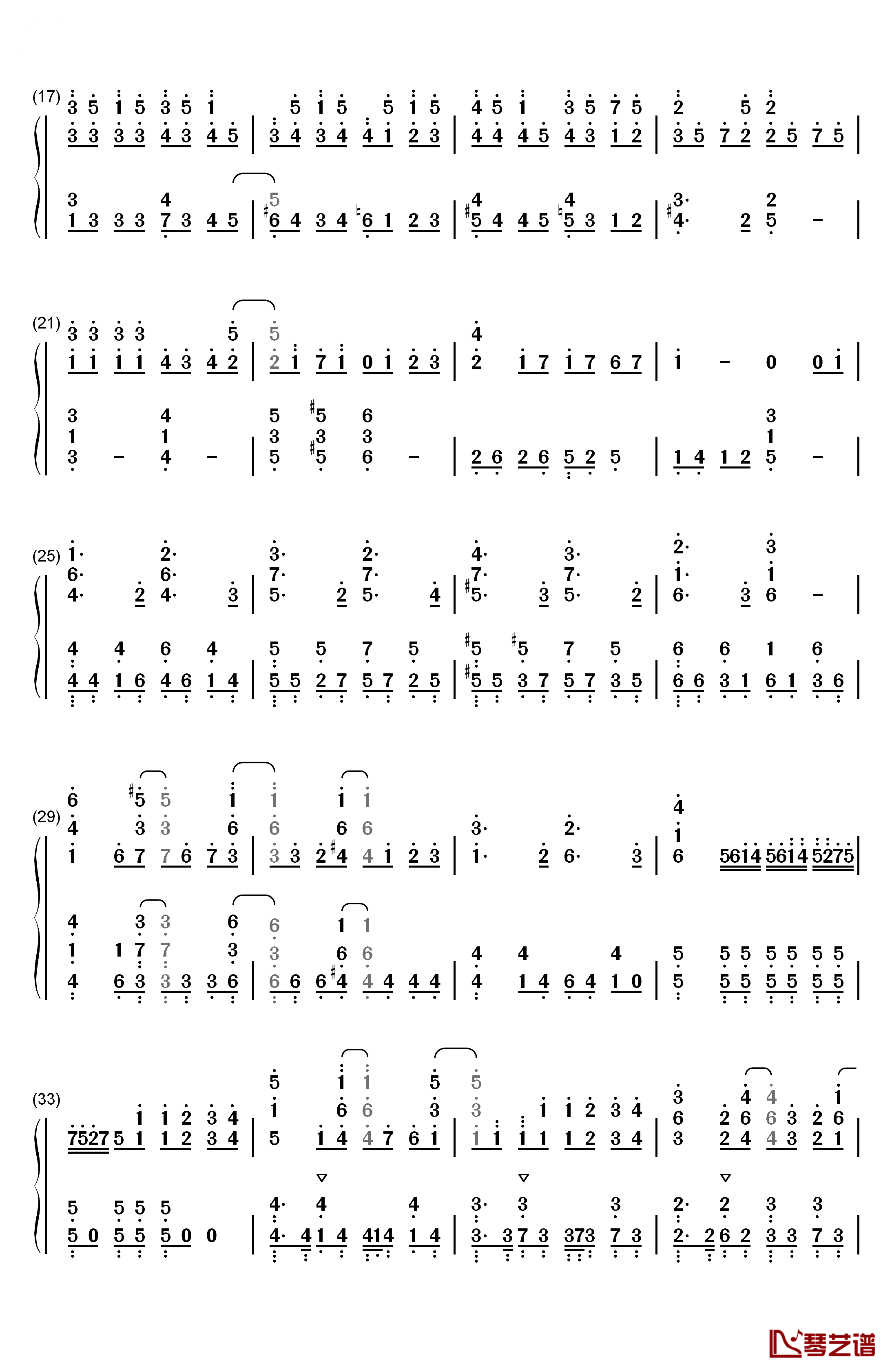 フェアリーテイル钢琴简谱-数字双手-三月のパンタシア2