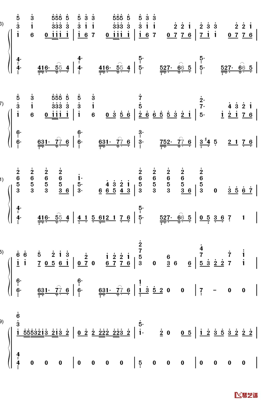 Moonlight钢琴简谱-数字双手-EXO3