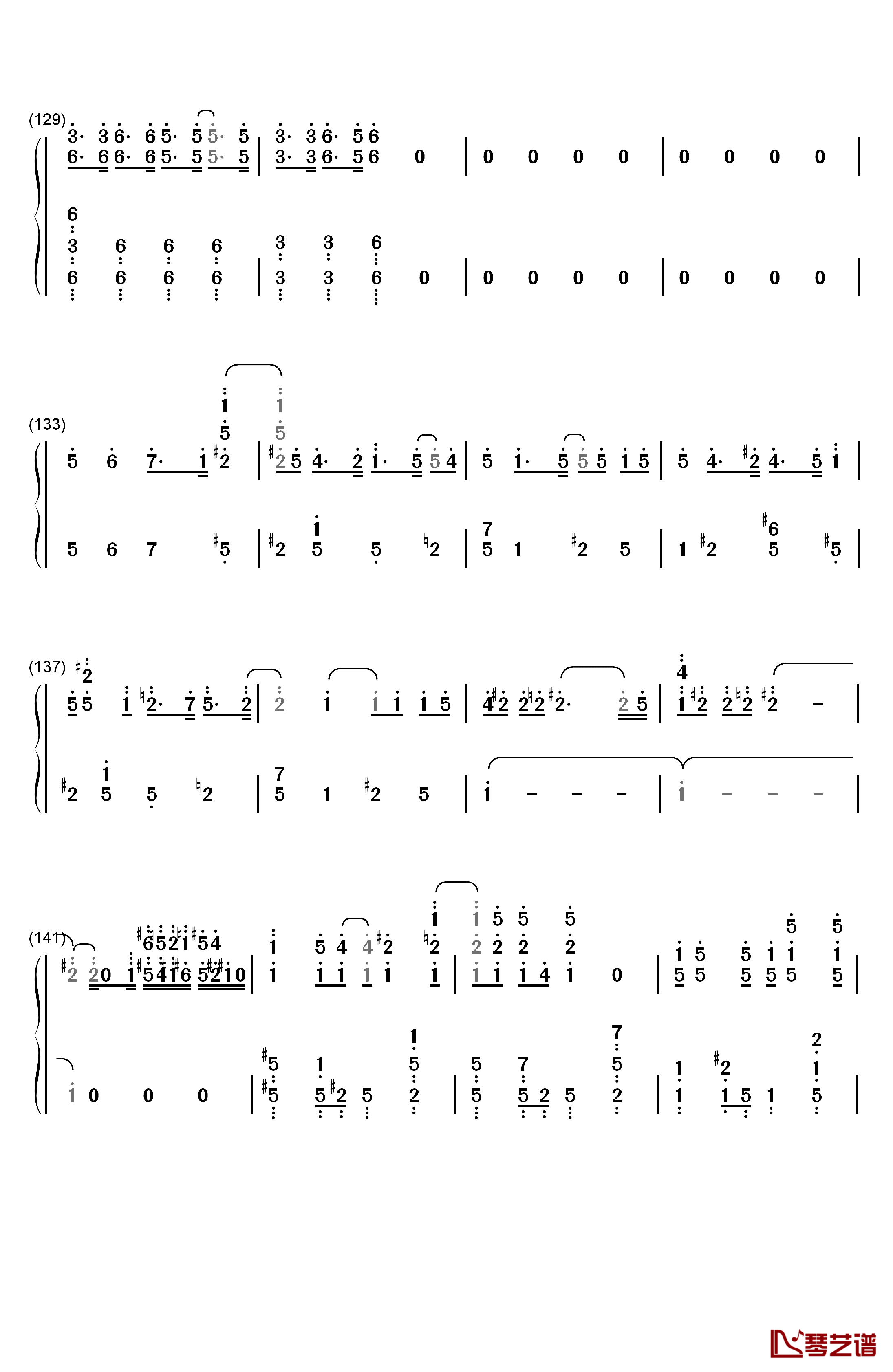 マトリョシカ钢琴简谱-数字双手-触手猴9