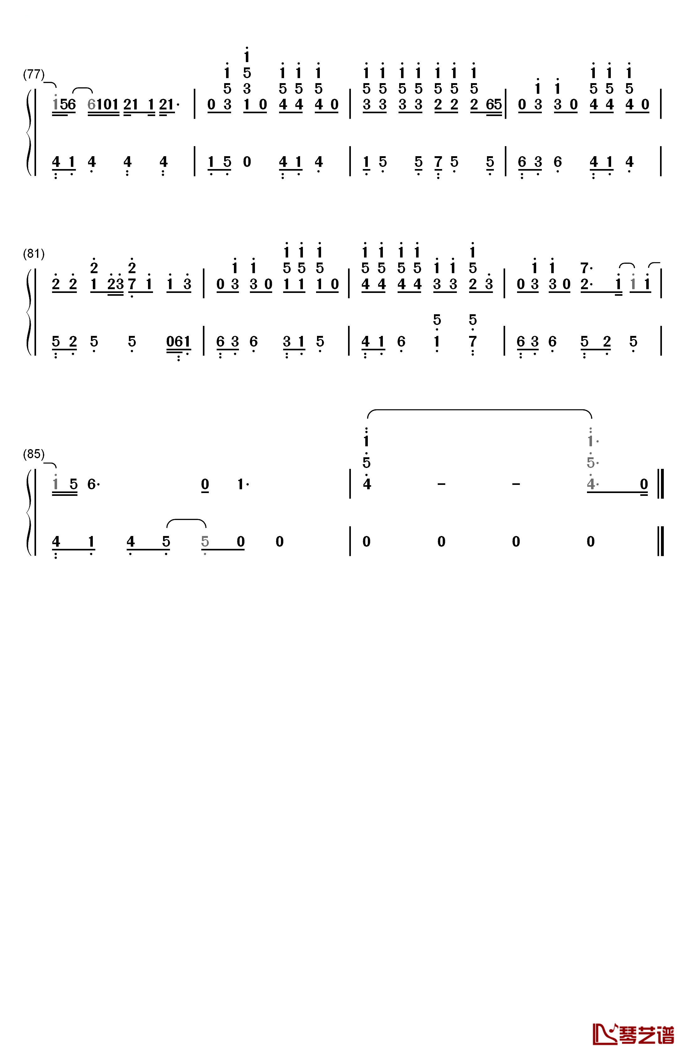 Always钢琴简谱-数字双手-仓木麻衣5