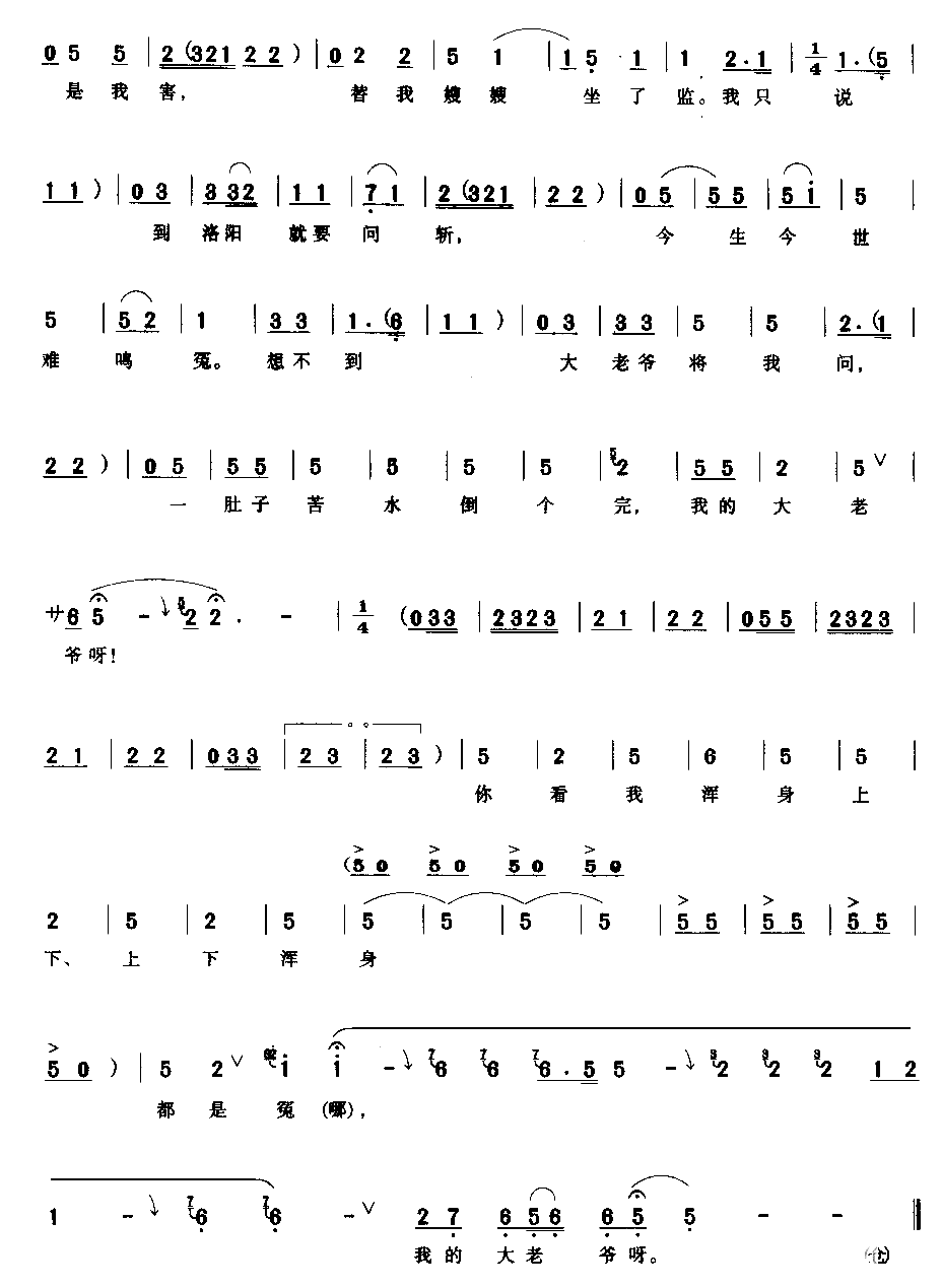 你看我浑身上下都是冤简谱1