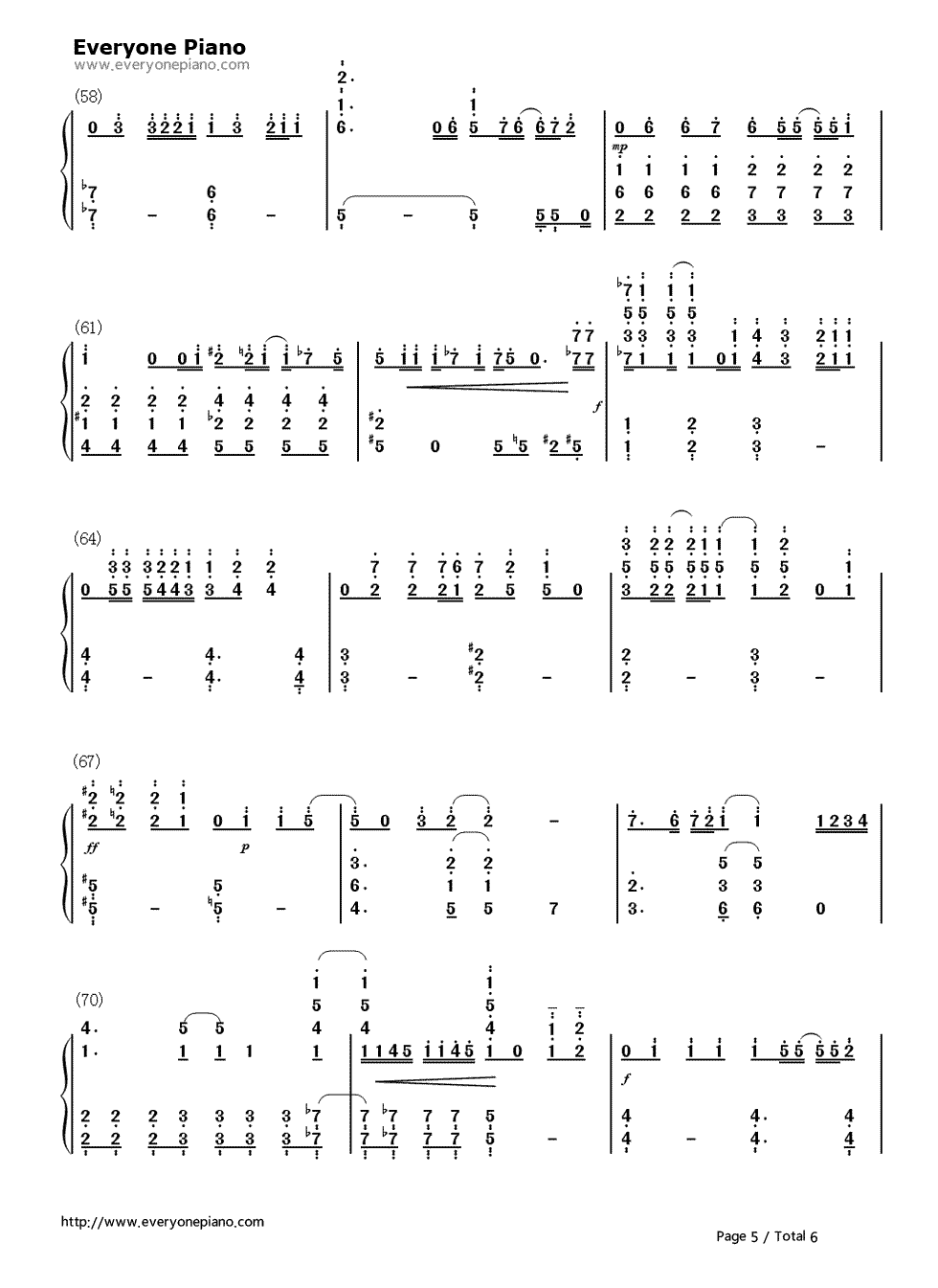 Love Story钢琴简谱-数字双手-安室奈美惠5