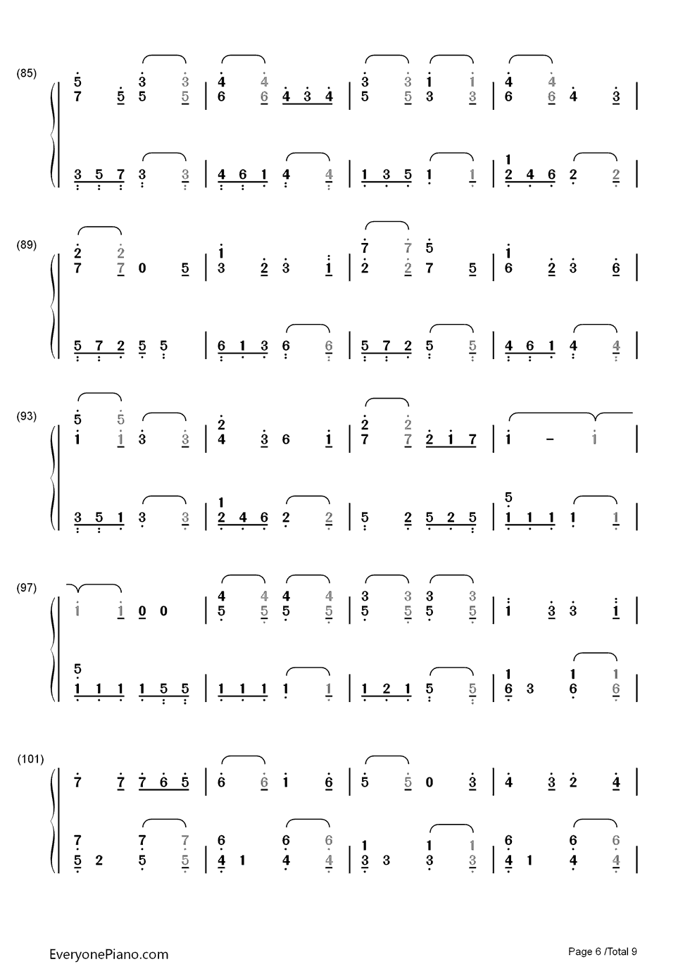 ノエルの夜钢琴简谱-数字双手-AKB486