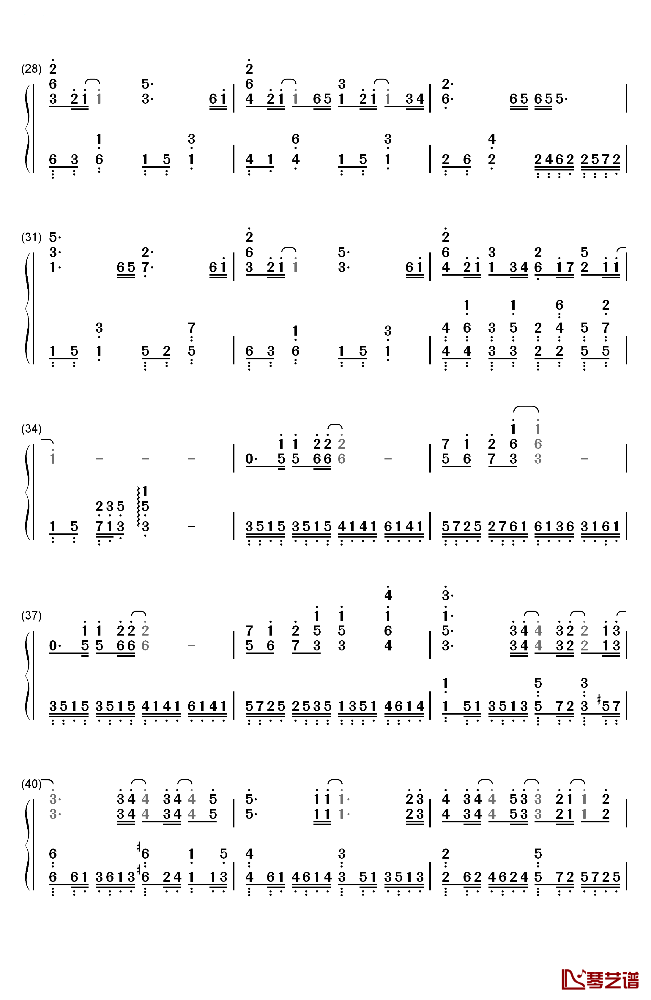 ハナミズキ钢琴简谱-数字双手-一青窈3