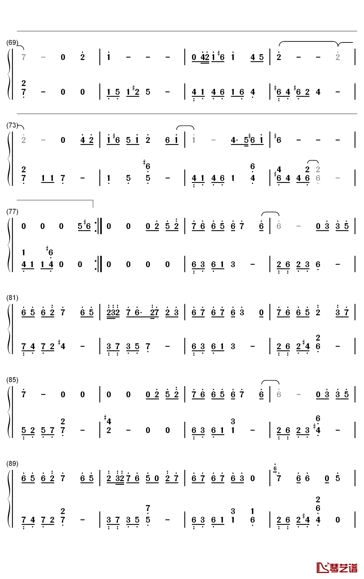 时光话钢琴简谱-数字双手-赵露思4