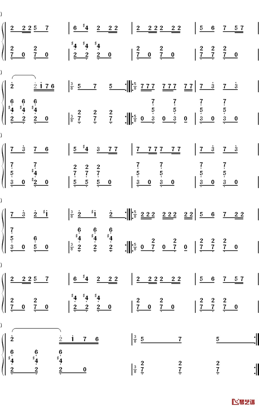 威廉退尔序曲钢琴简谱-数字双手-Gioachino Rossini2