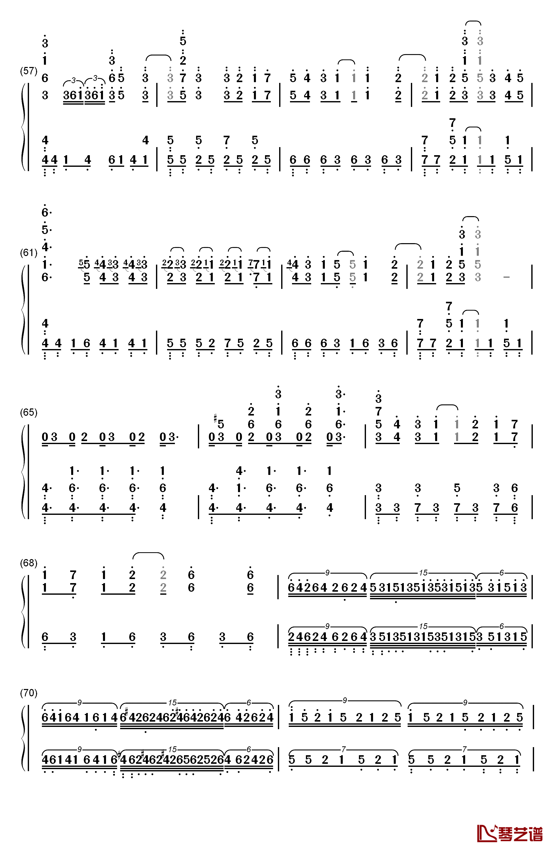 COLORS钢琴简谱-数字双手-FLOW4