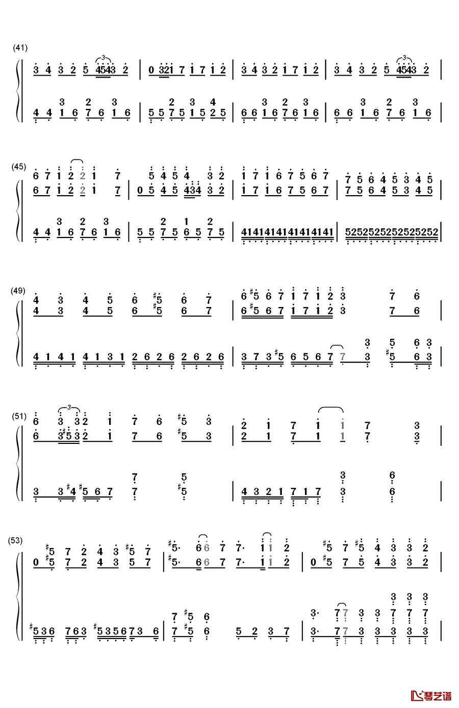 亡灵钢琴钢琴简谱-数字双手-长腿叔叔3