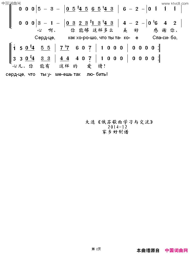 [俄]美丽的姑娘万万千影片《快乐的人们》插曲中俄文对照版简谱1