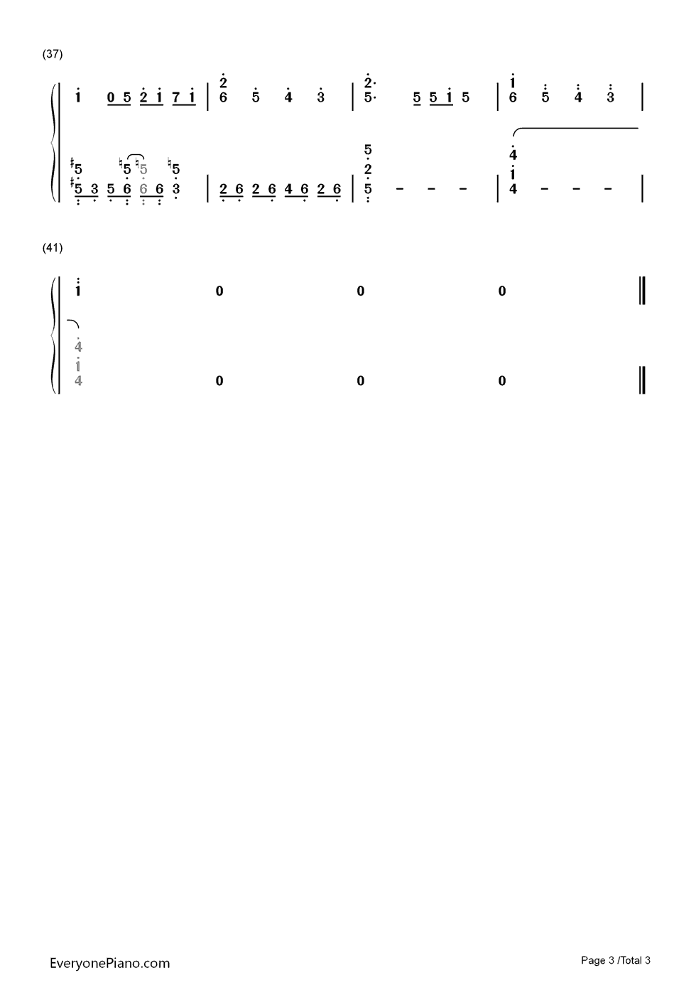 おかえり钢琴简谱-数字双手-小岩井小鸟  村川梨衣  佐仓绫音  阿澄佳奈3