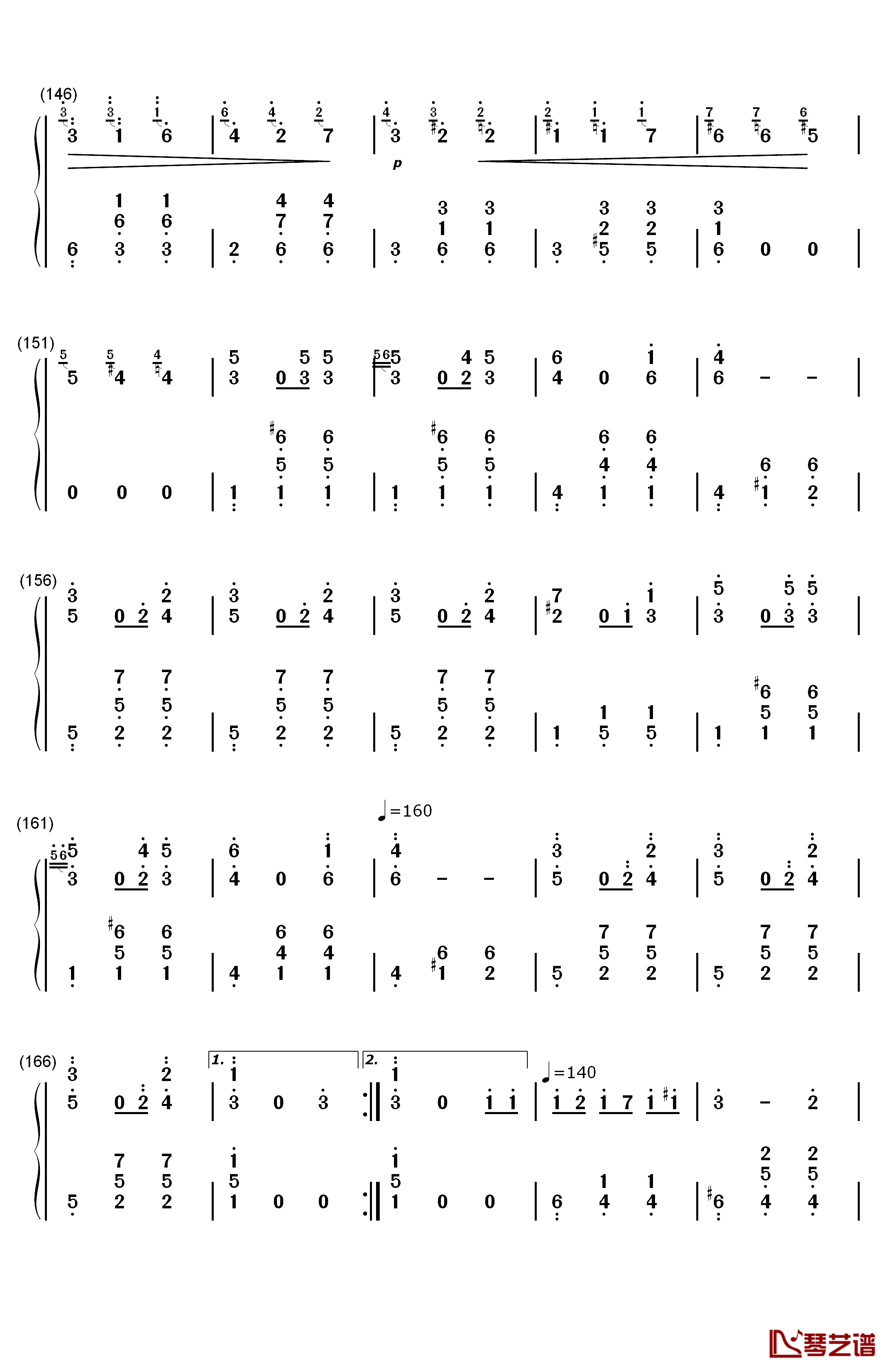 华丽大圆舞曲钢琴简谱-数字双手-肖邦7