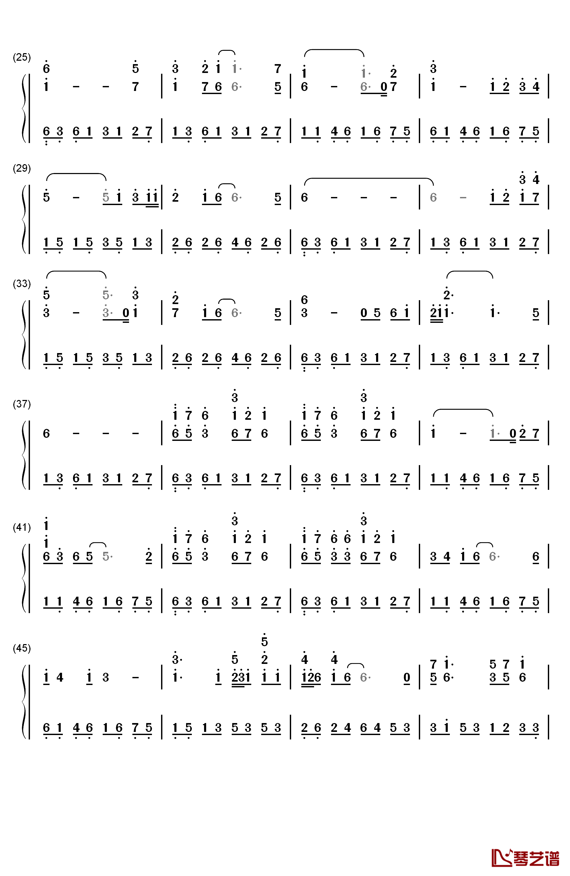 欧塔妃钢琴简谱-数字双手-班得瑞2