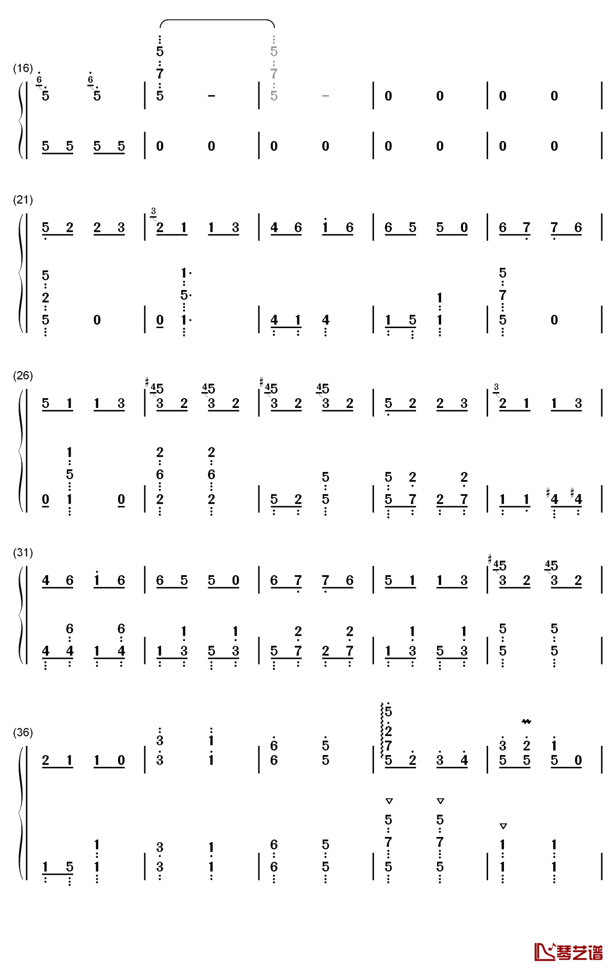 康康舞曲钢琴简谱-数字双手-雅克·奥芬巴赫2