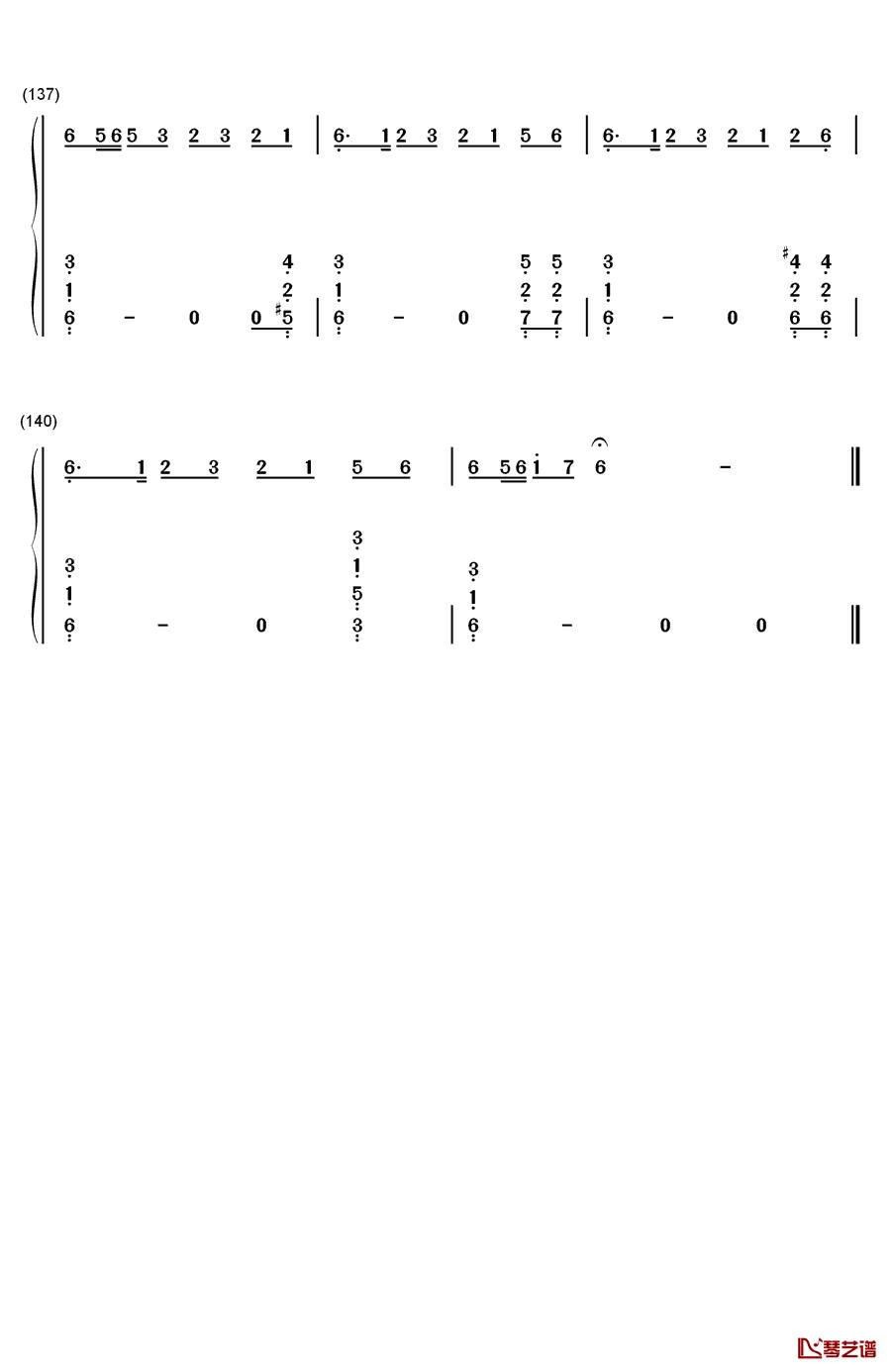 权御天下钢琴简谱-数字双手-洛天依9