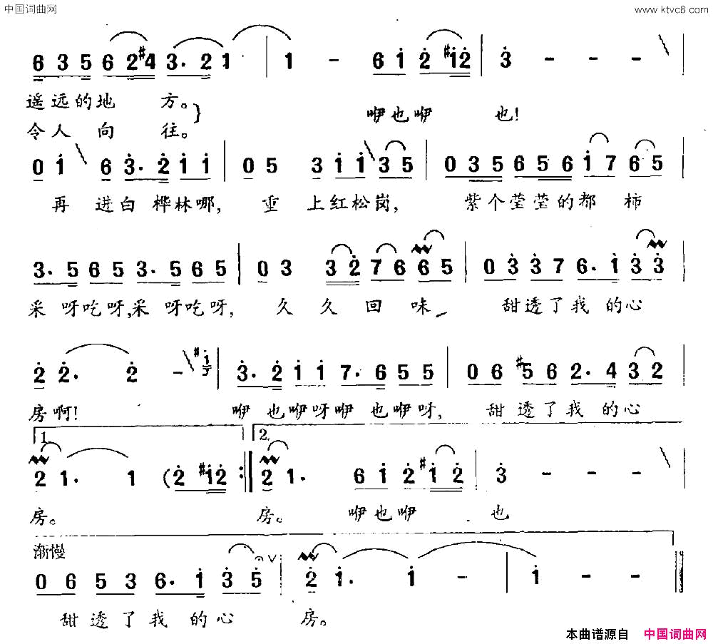 兴安岭上的童话女声独唱简谱1