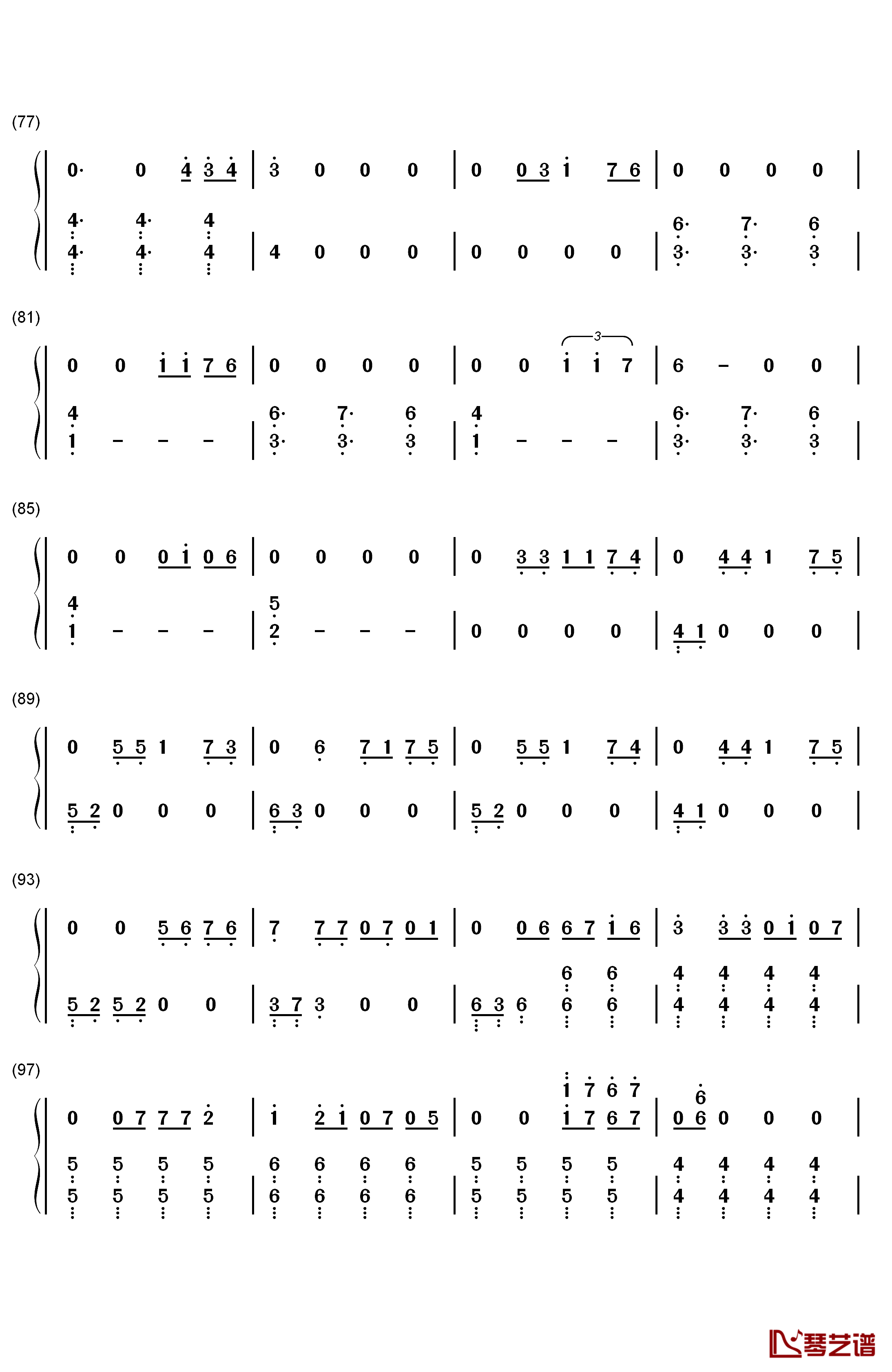 Monsoon钢琴简谱-数字双手-Tokio Hotel4