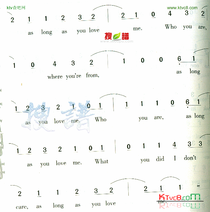 As Long As You Love Me简谱1