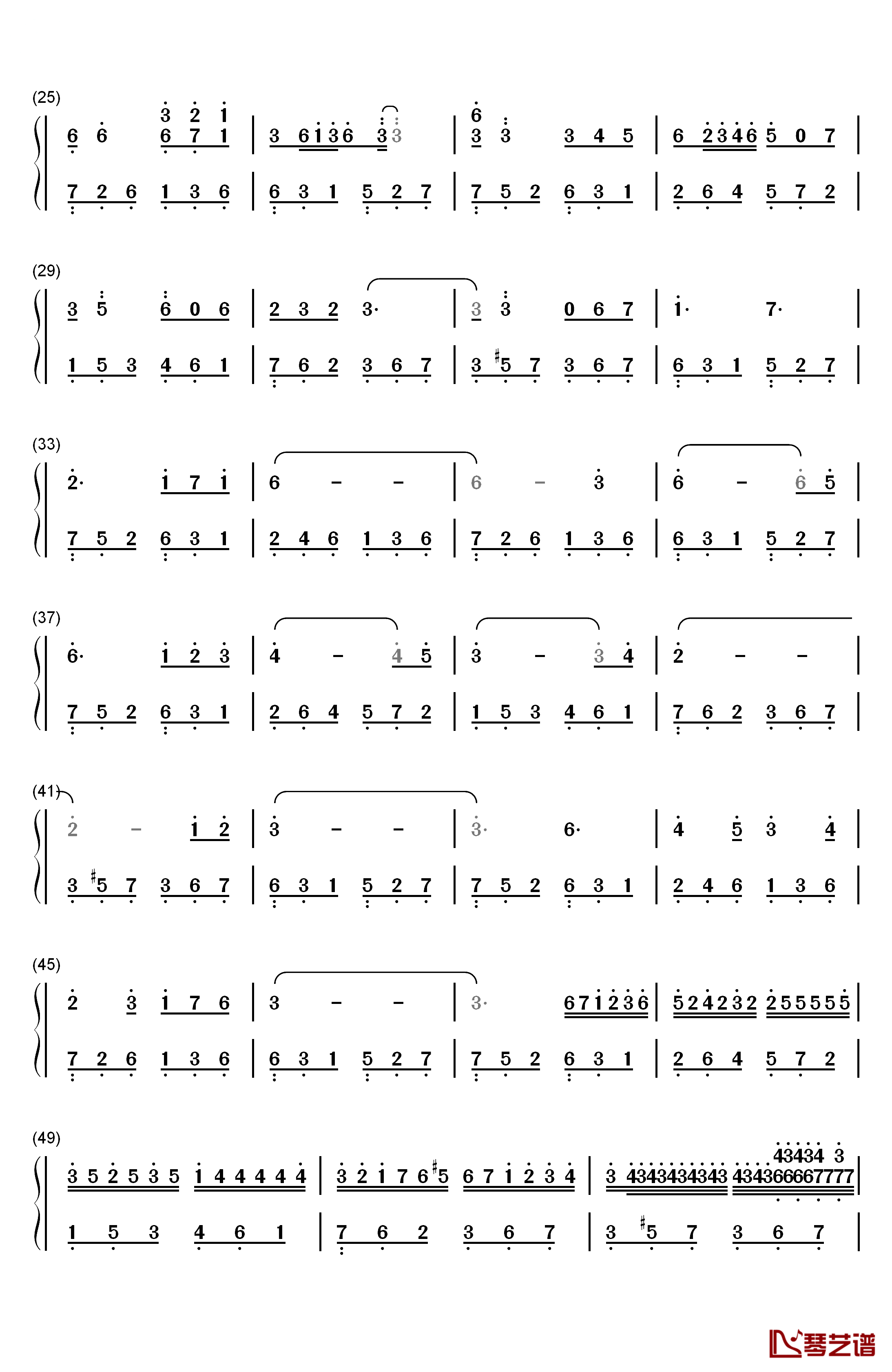 声声思钢琴简谱-数字双手-林海2