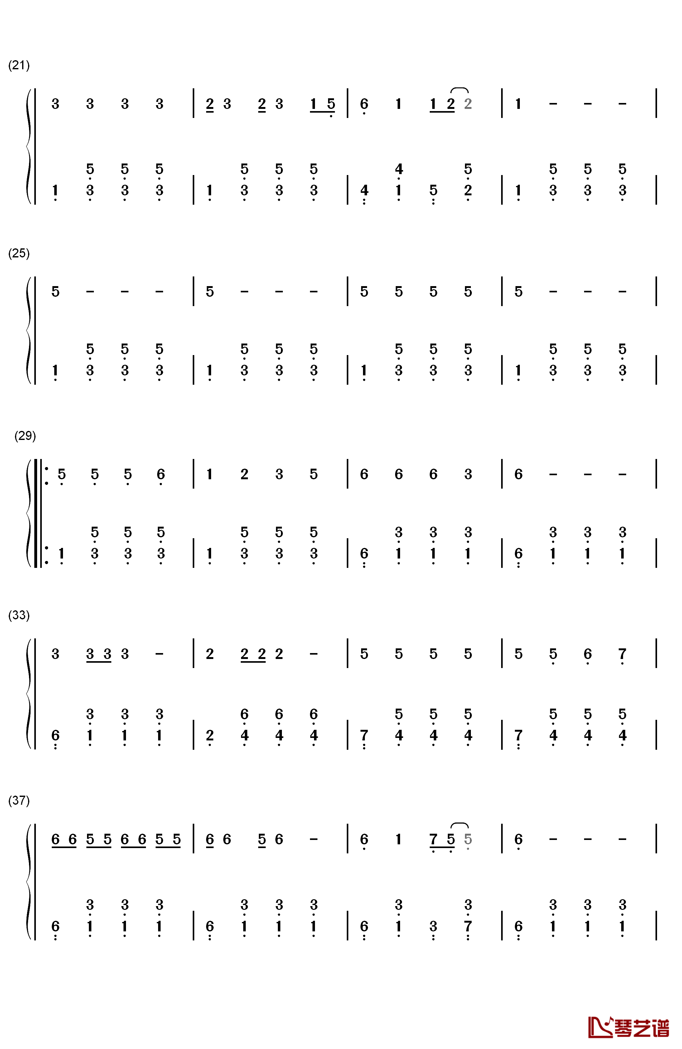 聪明的一休钢琴简谱-数字双手-相内恵 ヤング・フレッシュ2