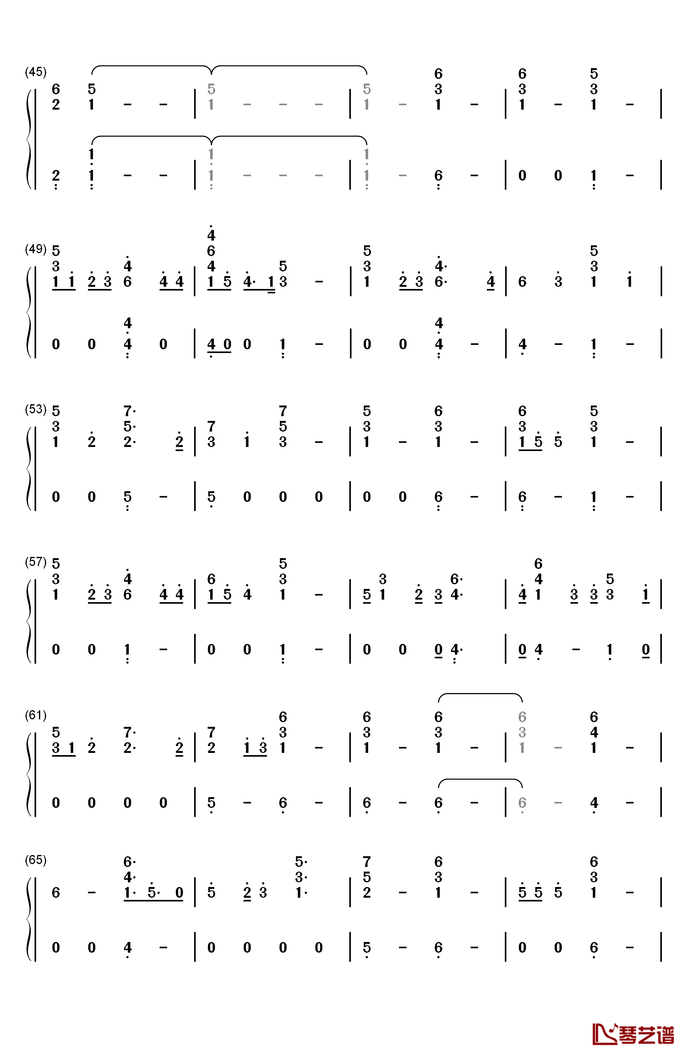 Us钢琴简谱-数字双手-James Bay3