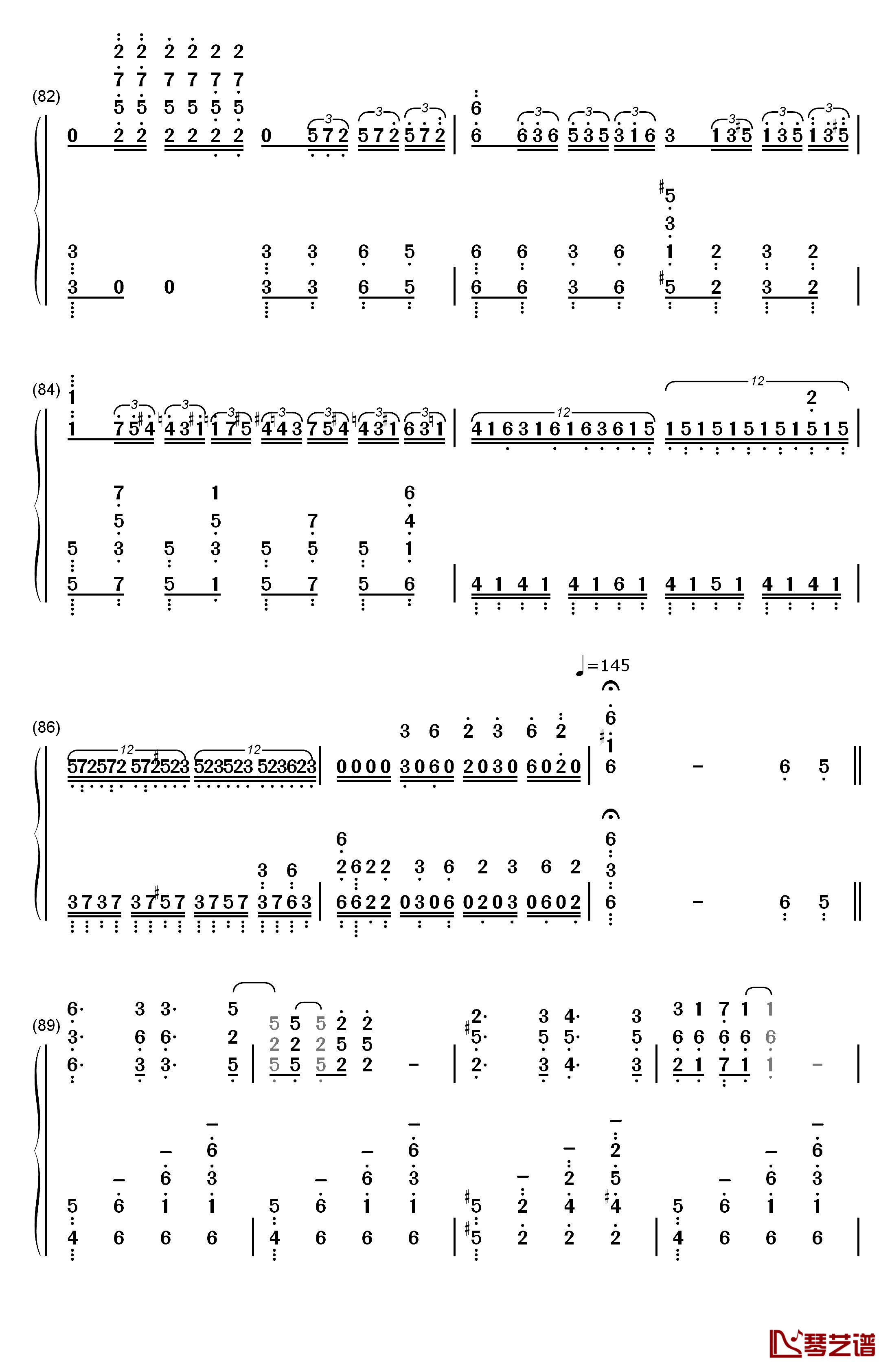 ココロ钢琴简谱-数字双手-镜音リン7