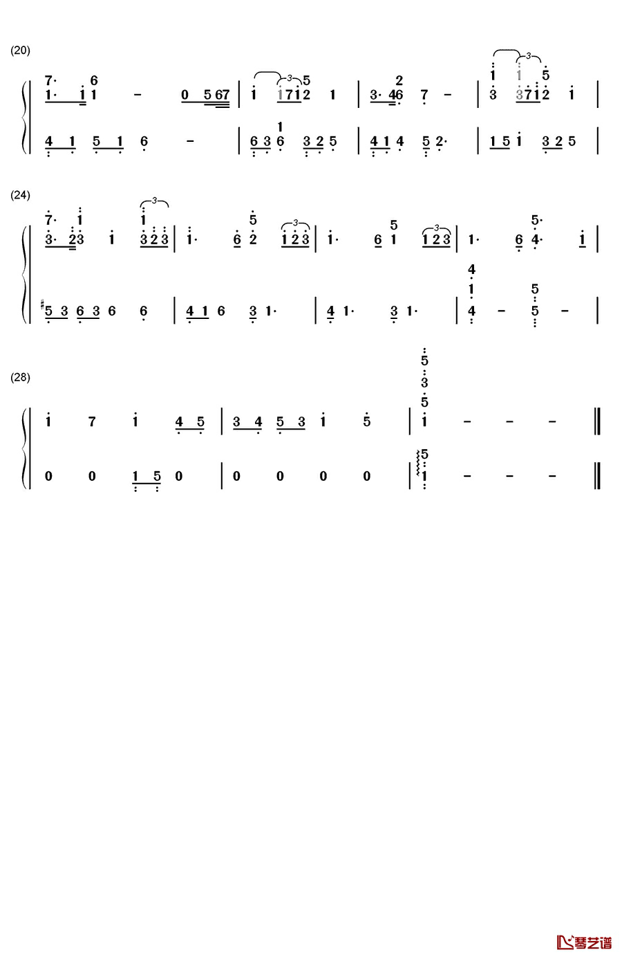 花牌情缘主题歌钢琴简谱-数字双手-濑户麻沙美2