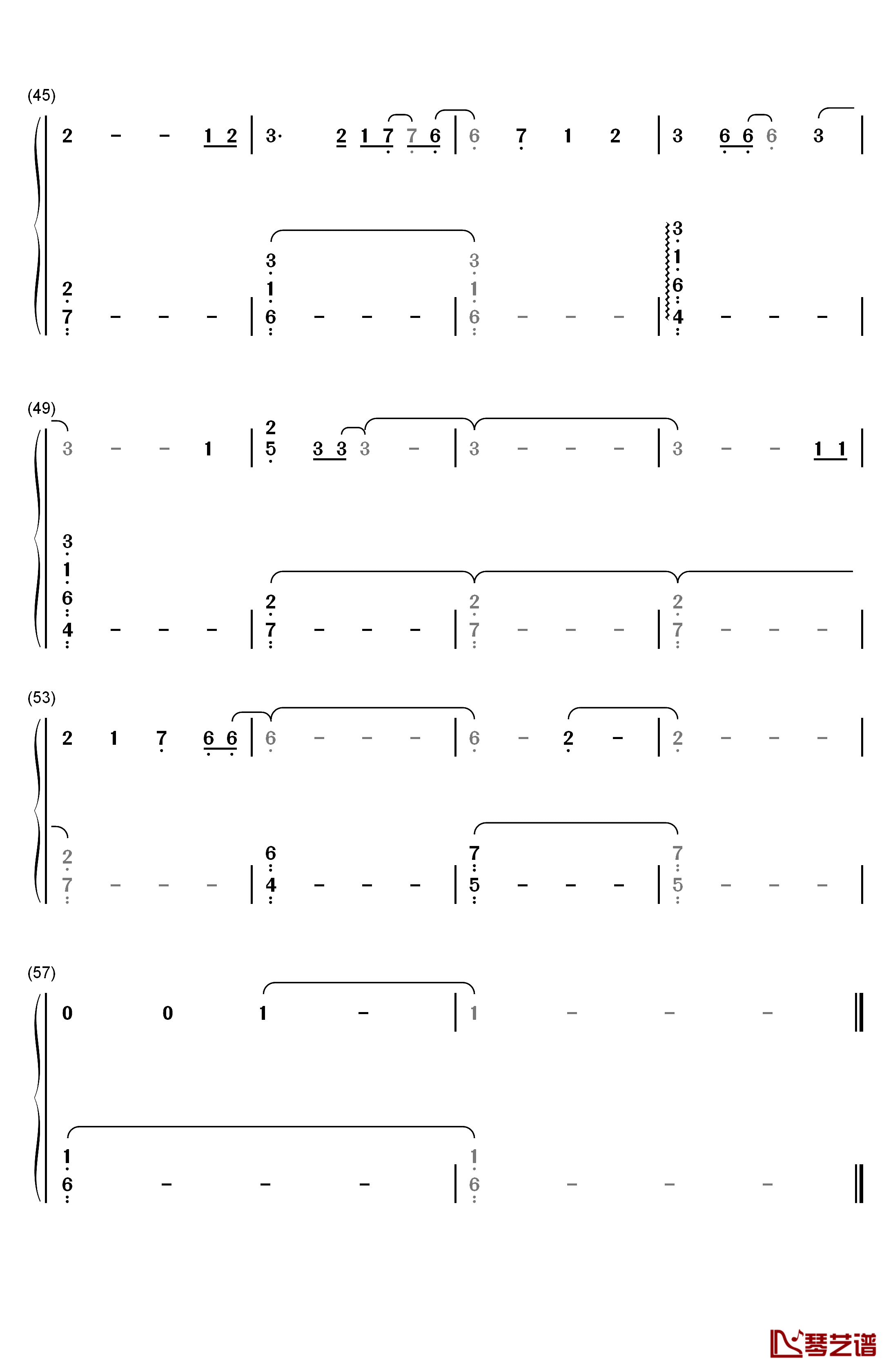 前を向いて钢琴简谱-数字双手-若草恵4