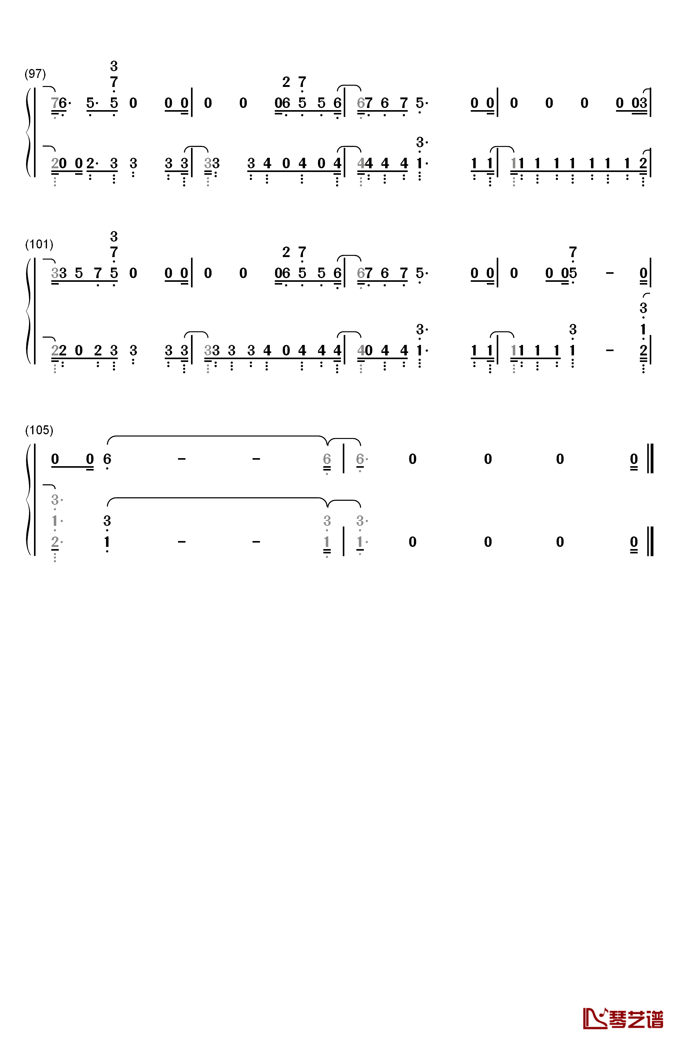 One Kiss钢琴简谱-数字双手-Calvin Harris Dua Lipa6