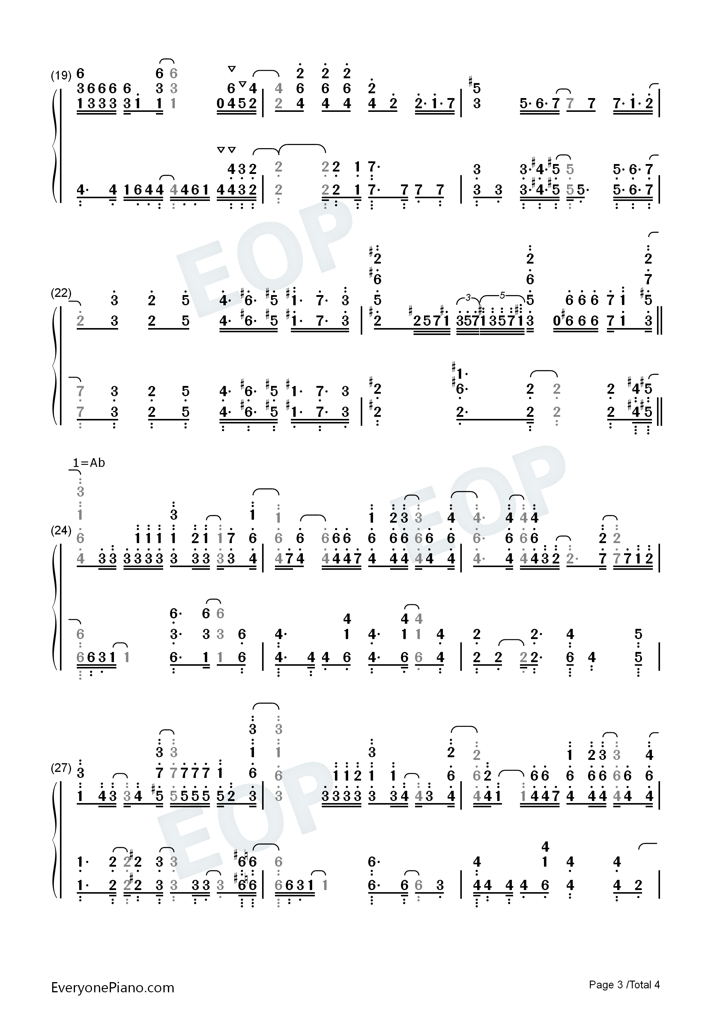 大河よ共に泣いてくれ钢琴简谱-法兰秀秀演唱3