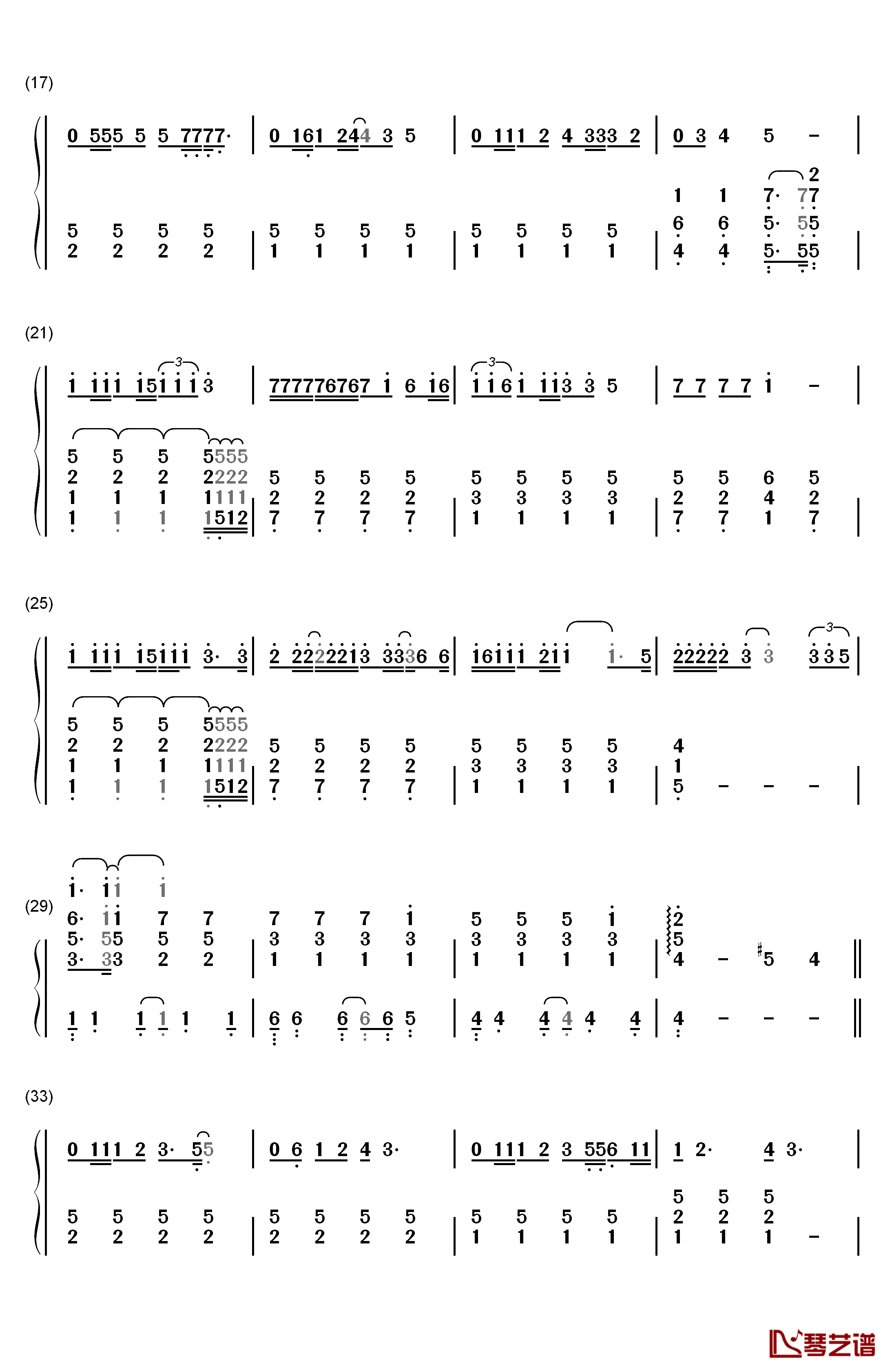 野子钢琴简谱-数字双手-苏运莹2