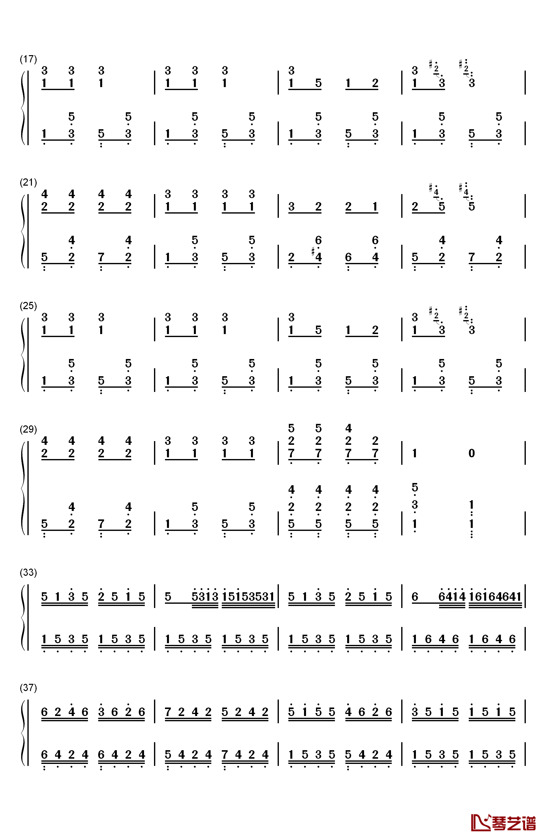 铃儿响叮当钢琴简谱-数字双手-James Lord Pierpont2