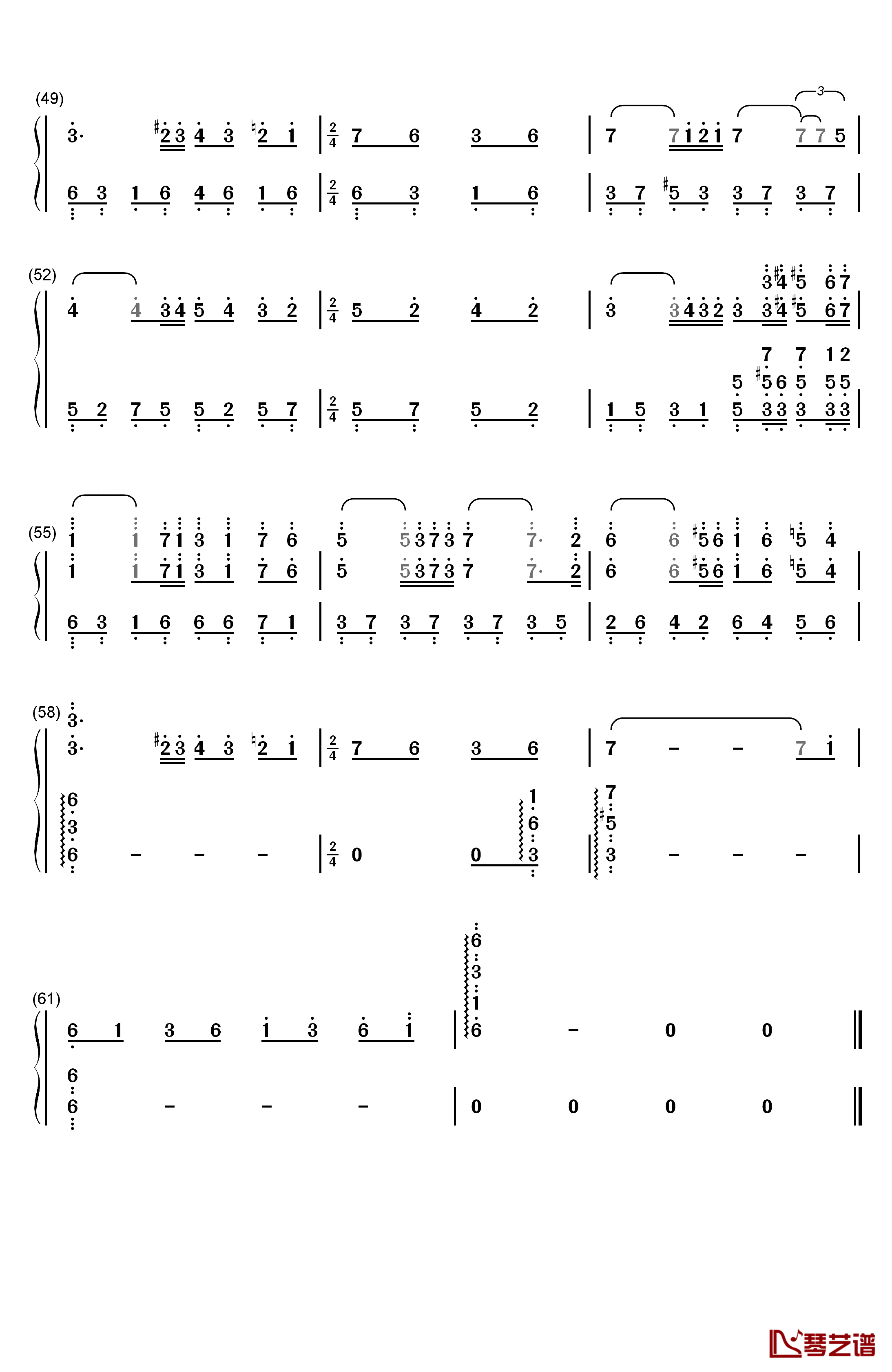 爱的协奏曲钢琴简谱-数字双手-理查德.克莱德曼4