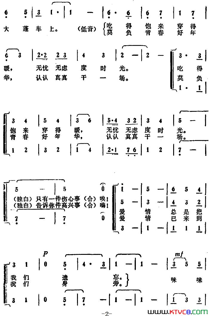 给你说件高兴事电视剧《相逢在车上》插曲简谱1