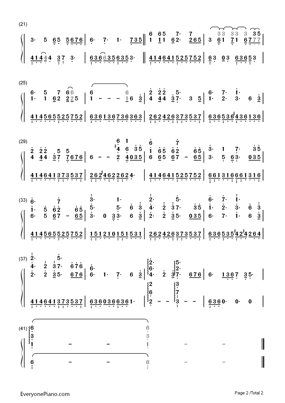 伊人如梦钢琴简谱-数字双手-霍尊2