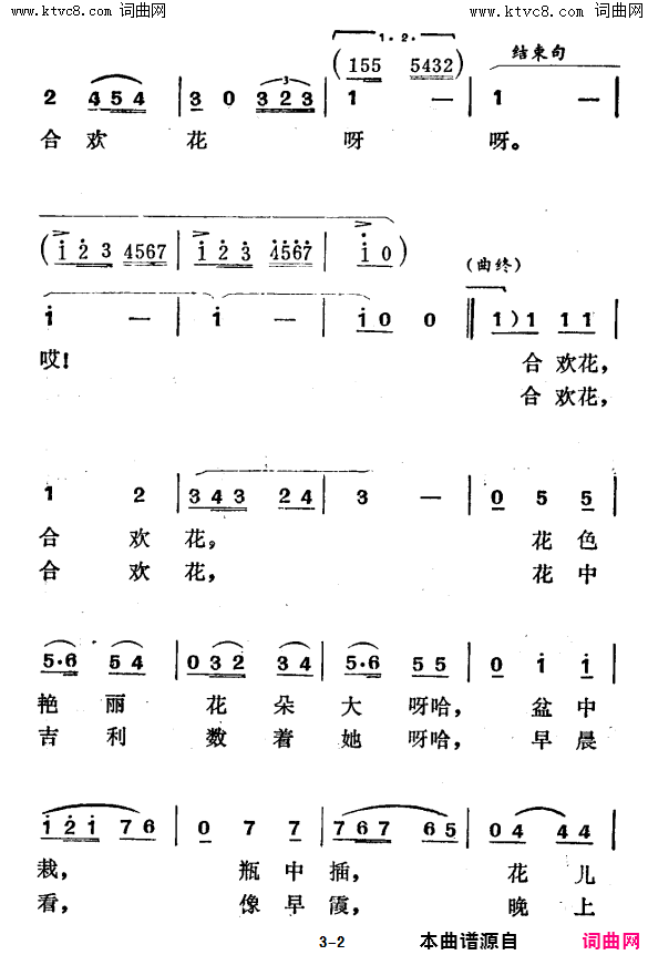 请买一束合欢花简谱1