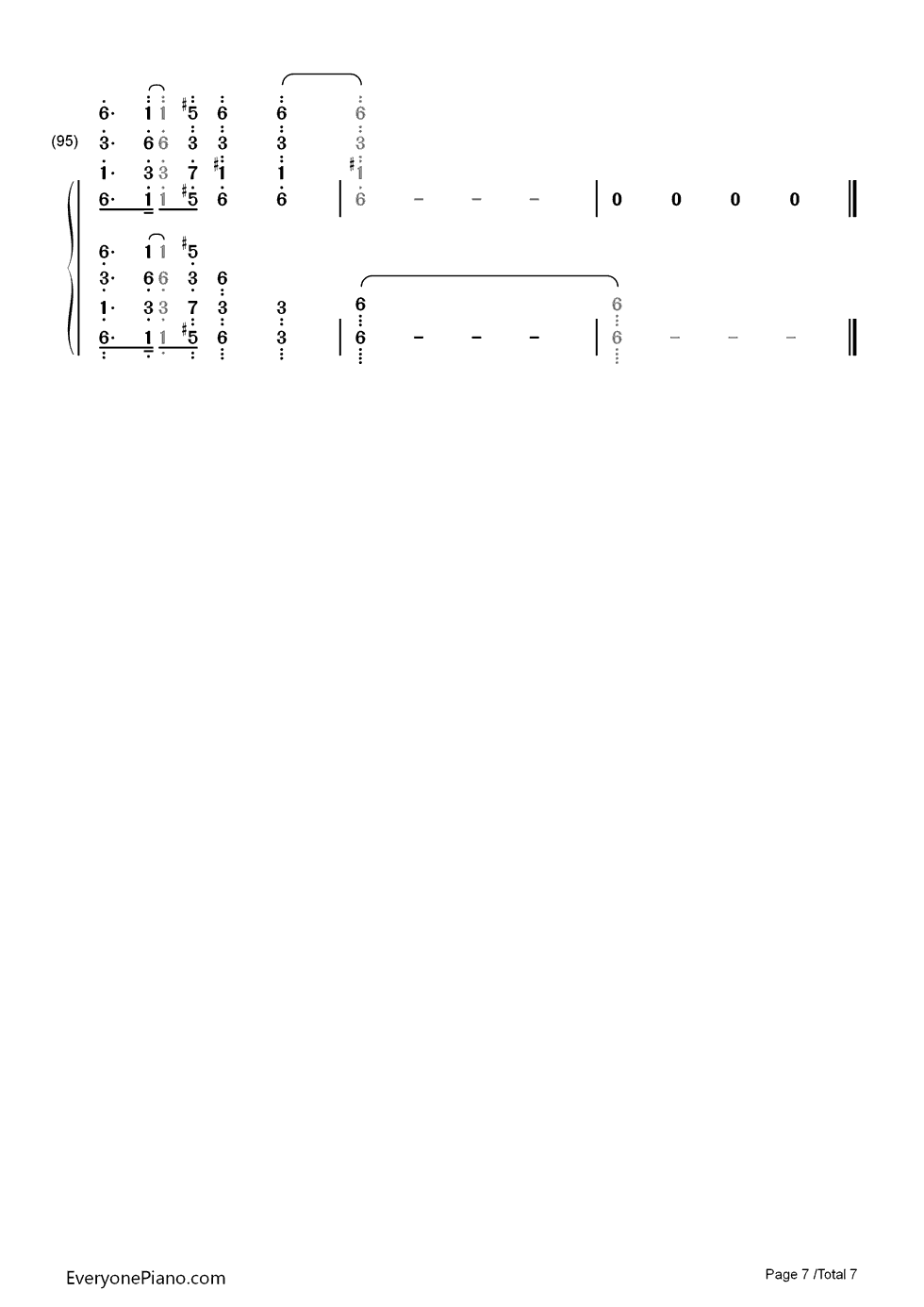 古巴钢琴简谱-数字双手-马克西姆7