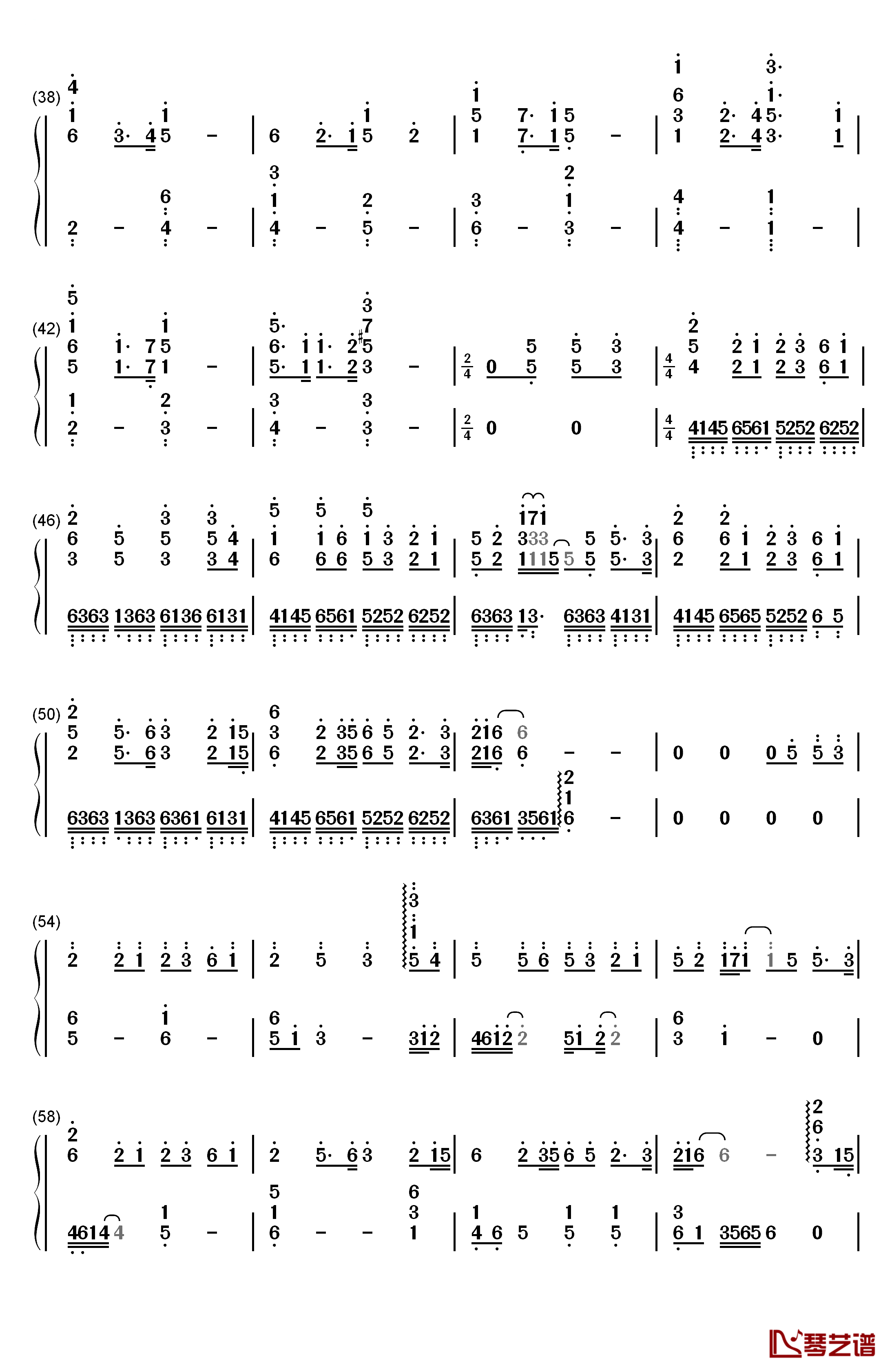 Aesthetic钢琴简谱-数字双手-关山蓝果3