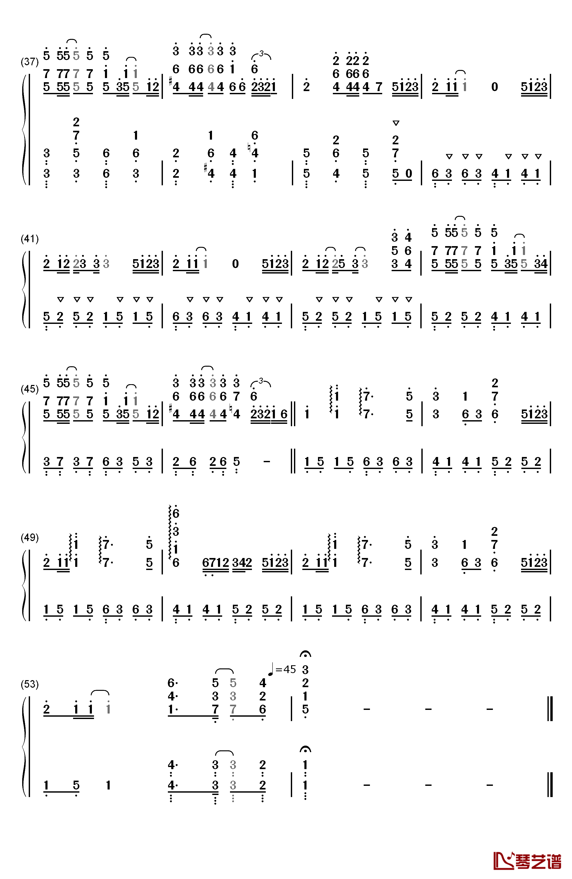 Summer完美版钢琴简谱-数字双手-久石让3